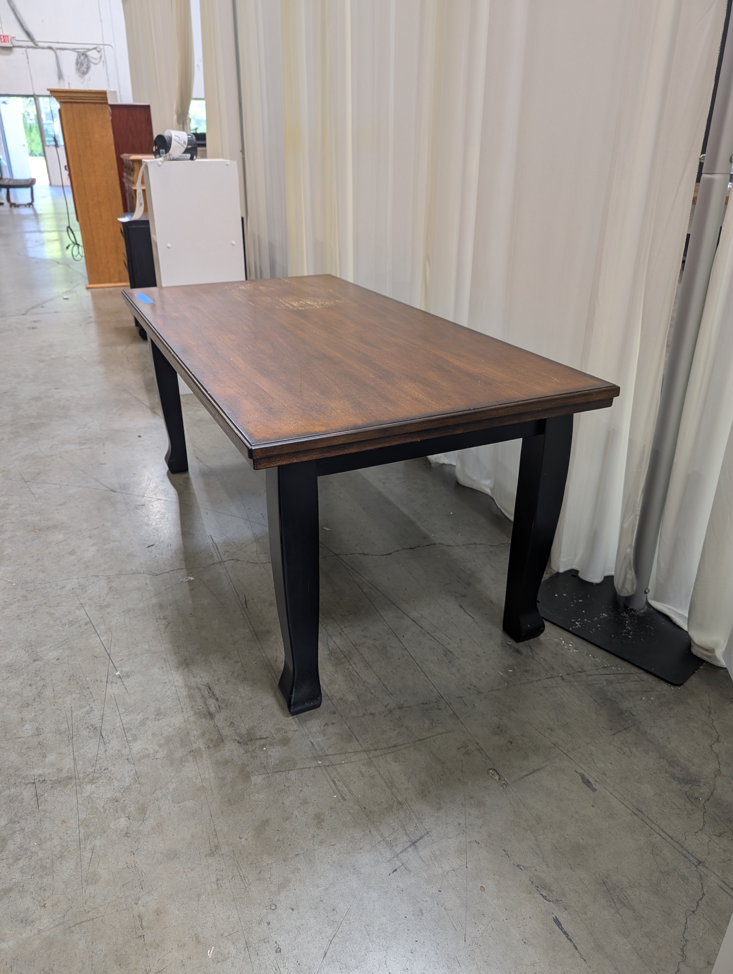 Rectangular Wood Coffee Table with Black Legs