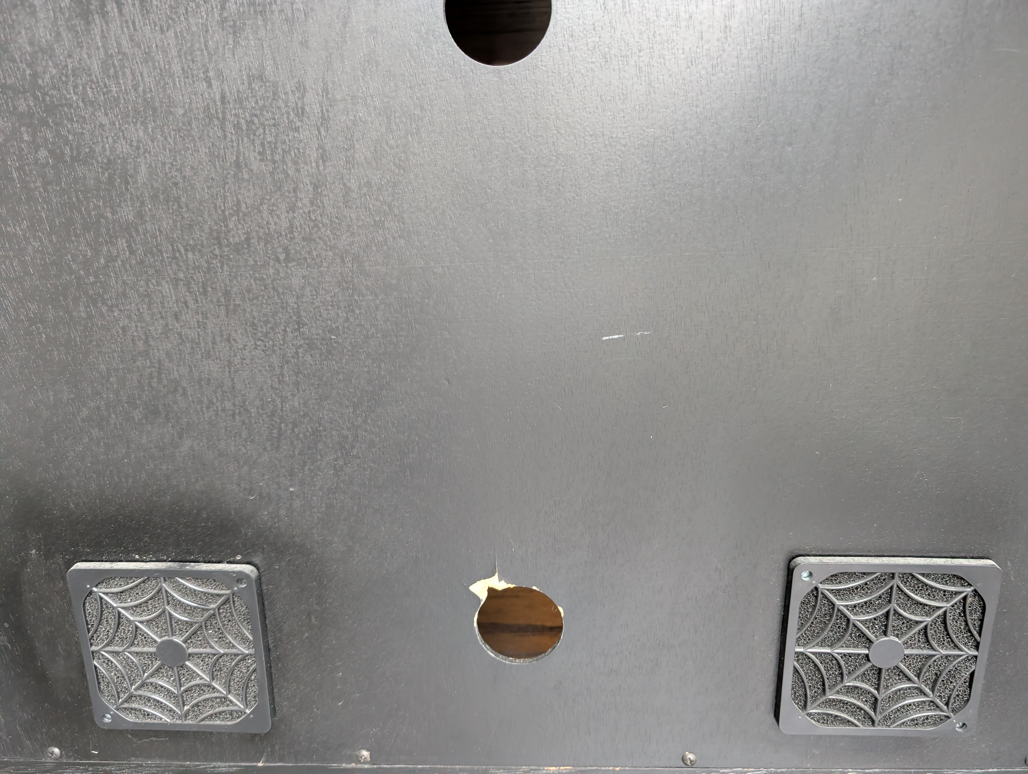 Functional Dark Wood Speaker Storage Cabinet with Glass Door