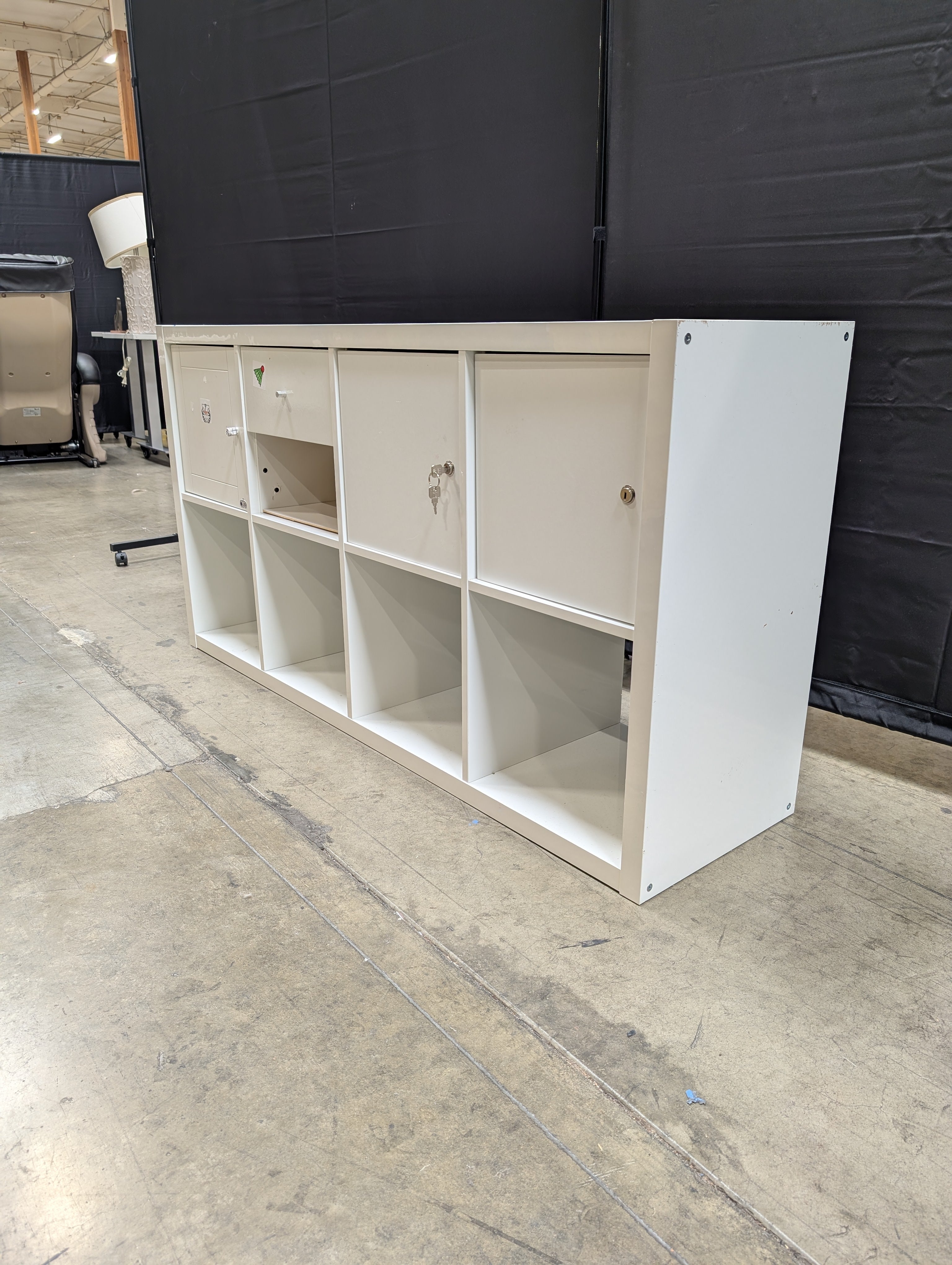 White Modular Cube Storage Unit with Inserts