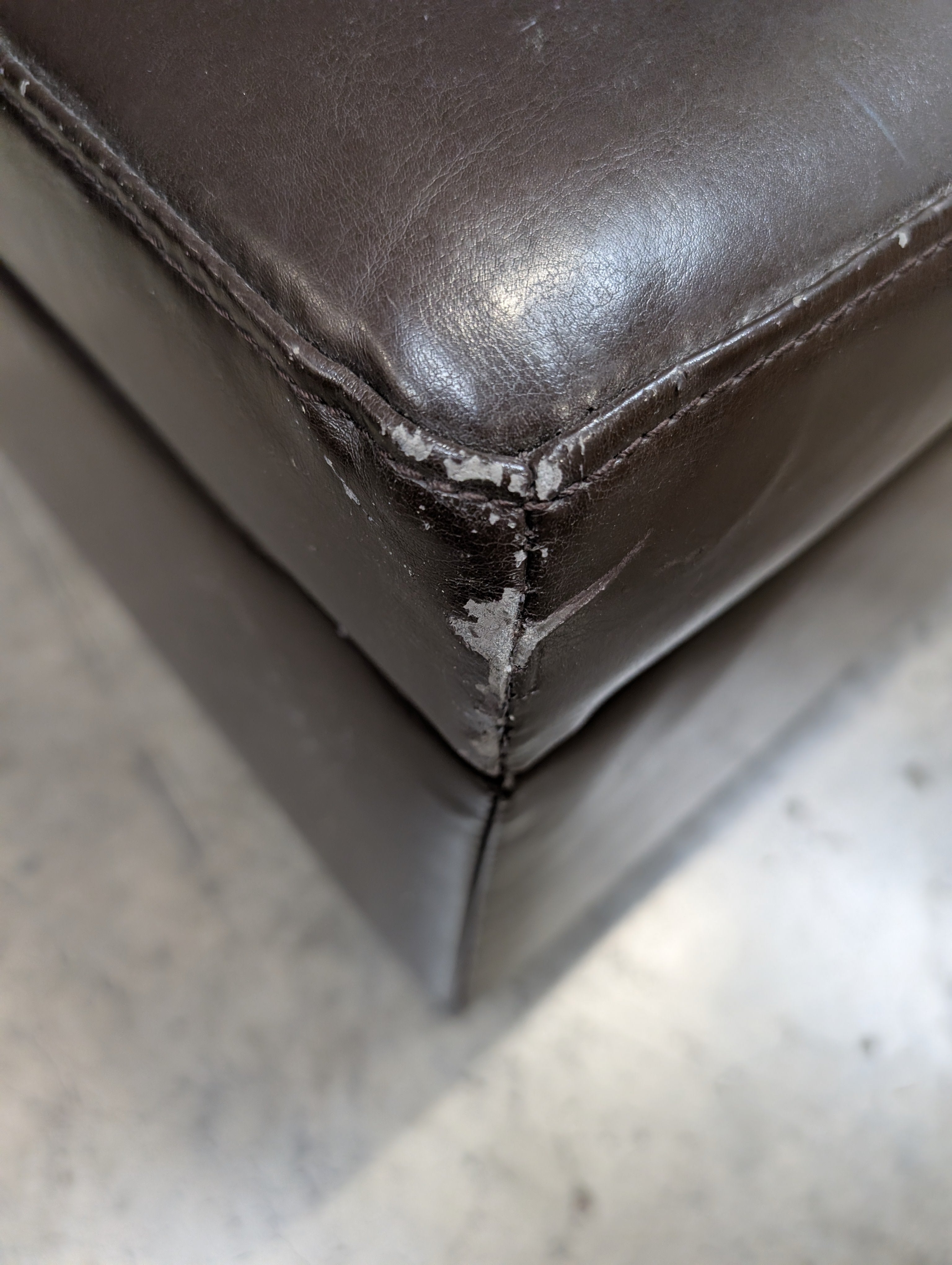 Dark Brown Upholstered Rectangular Ottoman with Cedar Inside