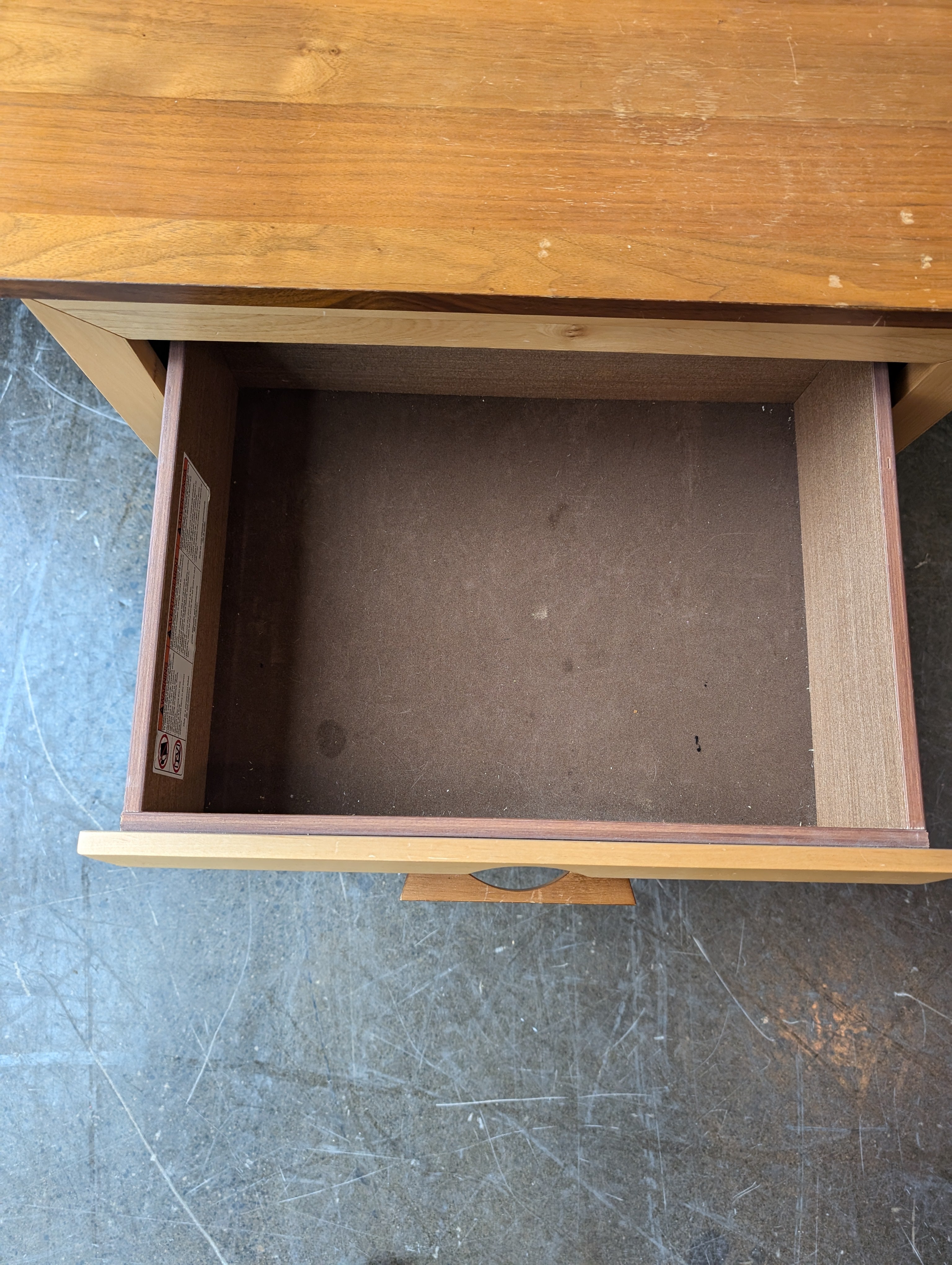 Two-Drawer Hardwood Nightstand with Warm Wood Finish