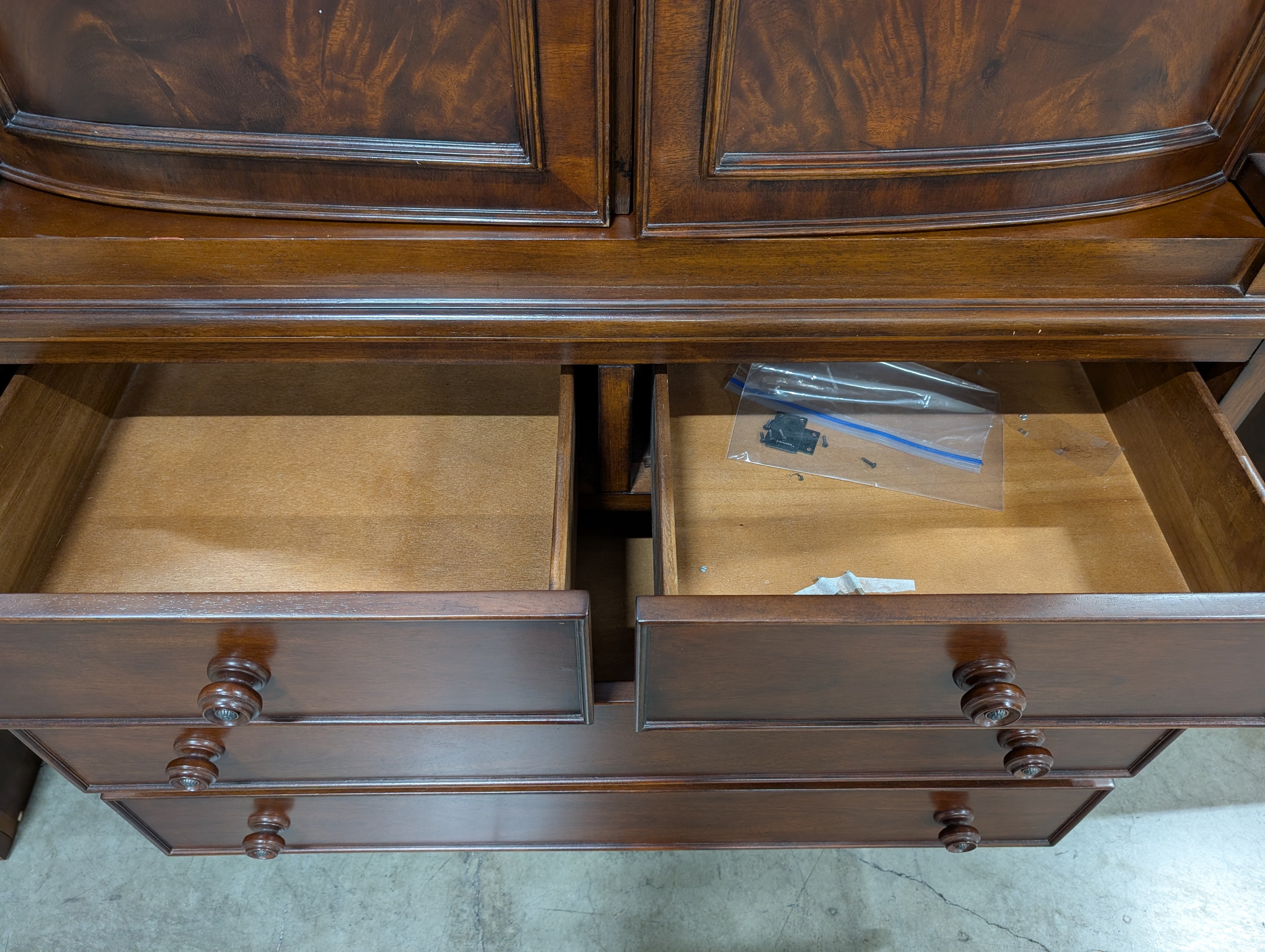 Traditional Dark Hardwood Armoire Dresser Combo