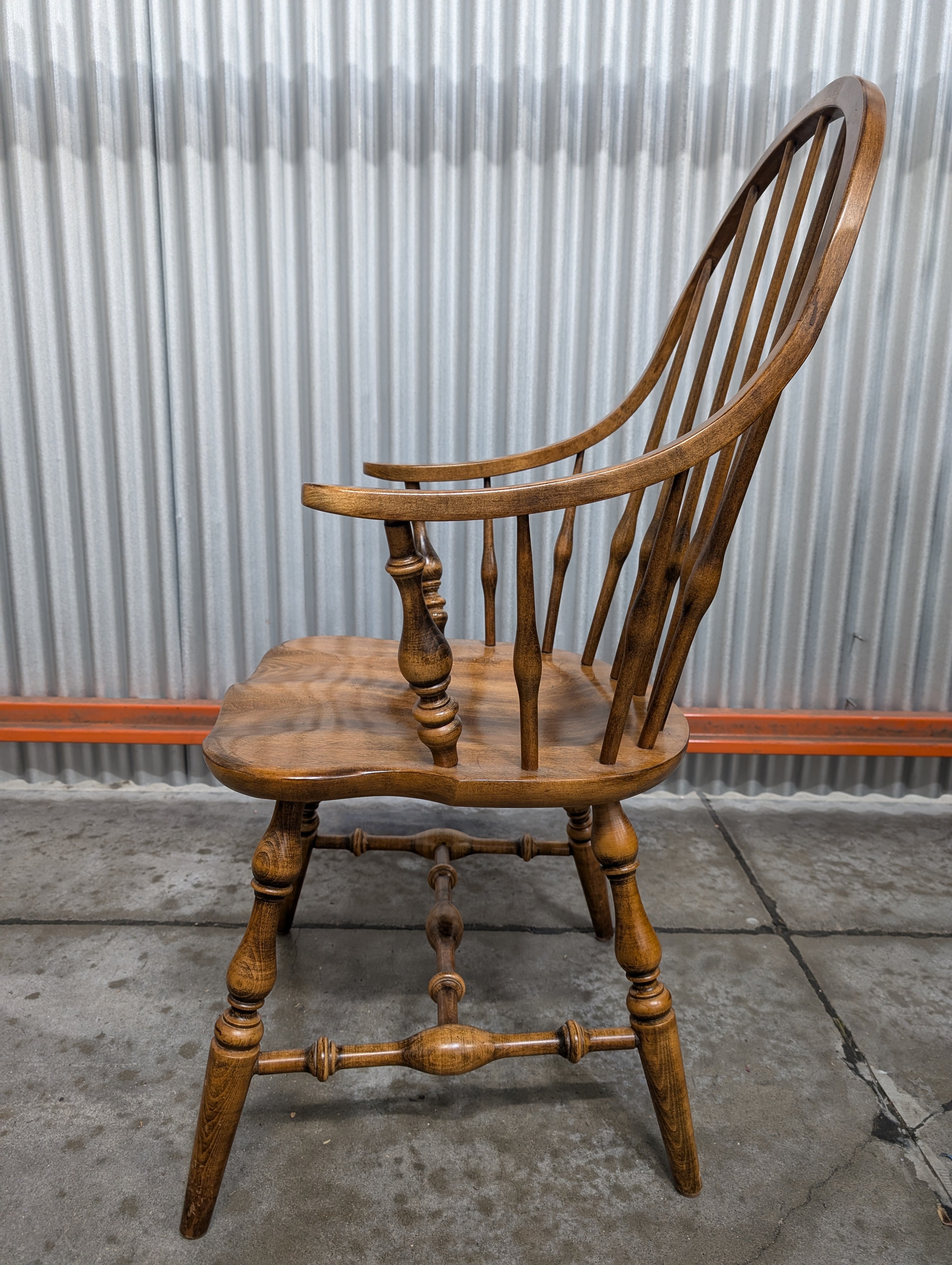 Classic Brown Wood Windsor Spindle Back Chair