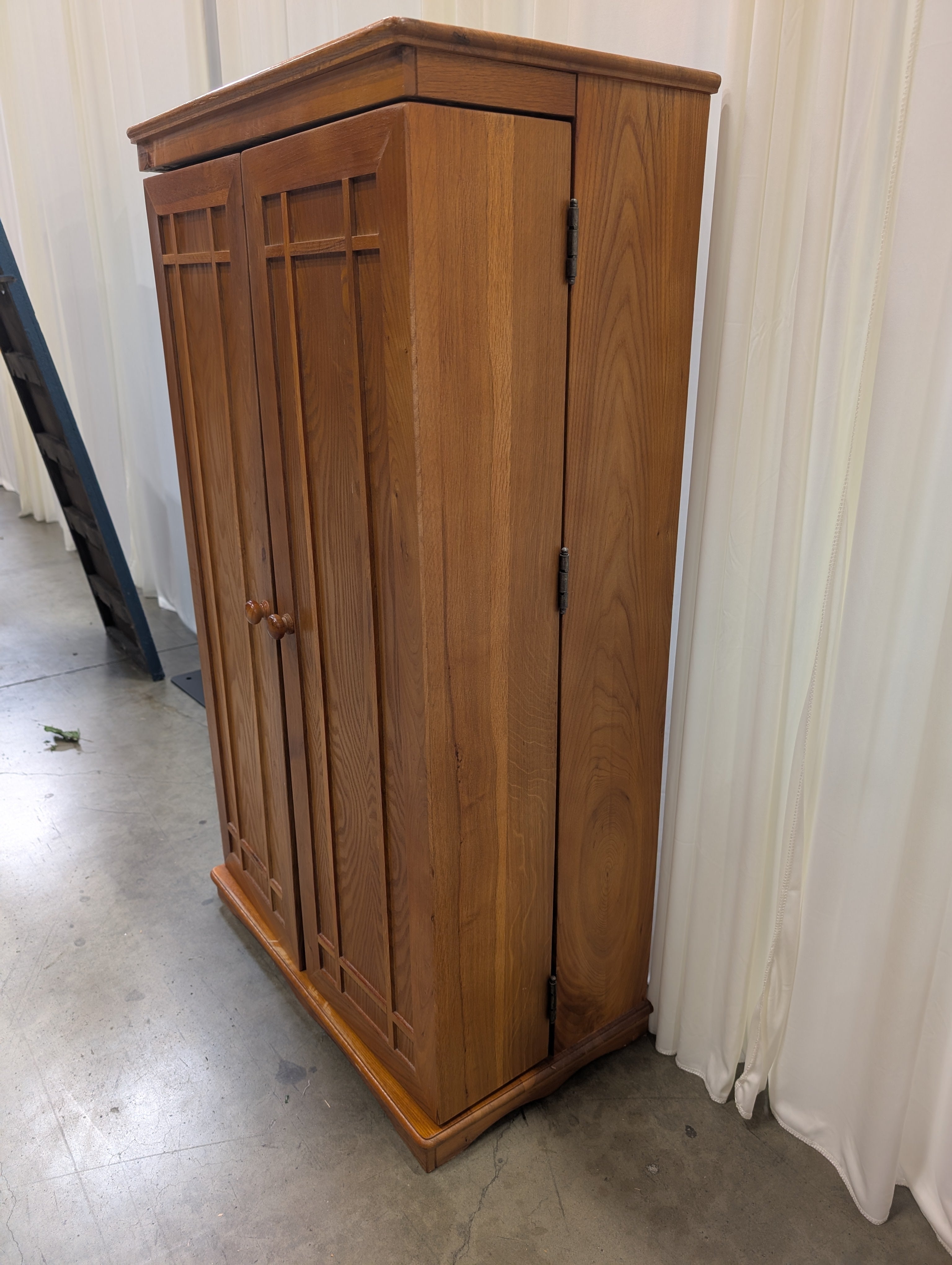 Mission Style Two Door Media Cabinet in Oak