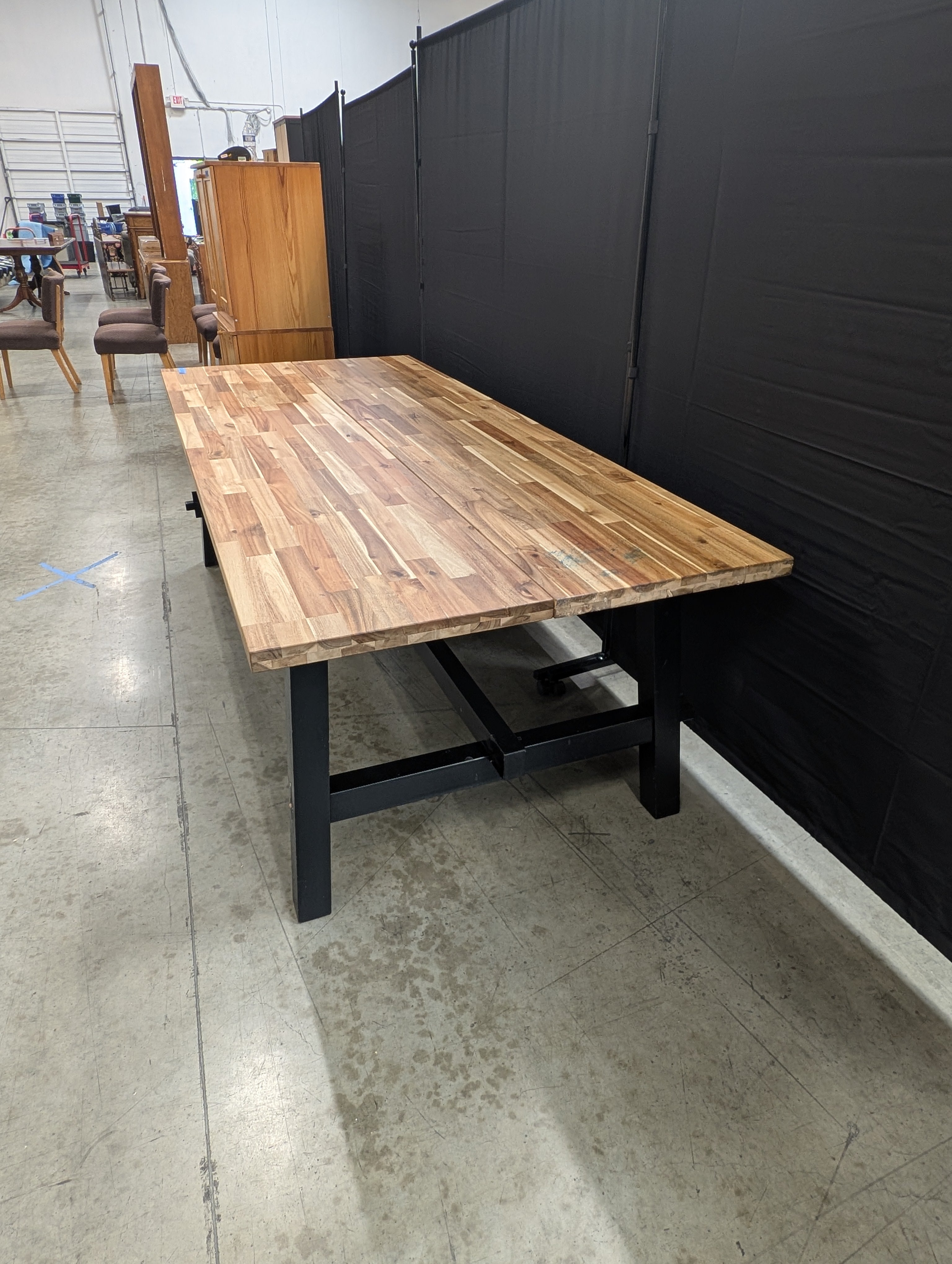 IKEA SKOGSTA Dining Table - Aracia Top with Sturdy Base - 92.5" Wide
