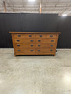 Mission Style Oak Finish Ten-Drawer Dresser with Ring Pulls