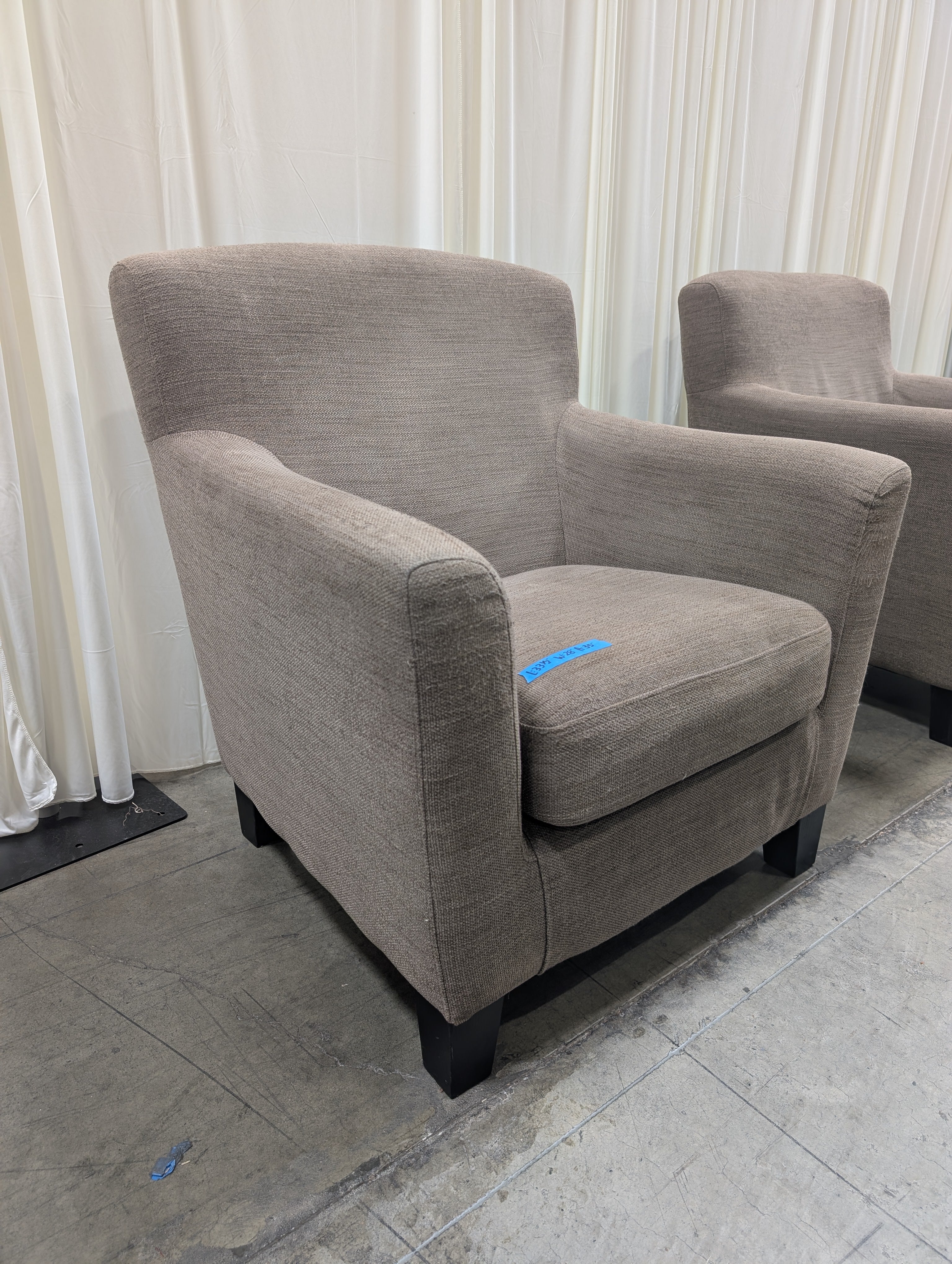 Woven Fabric Club Chair with Tapered Legs