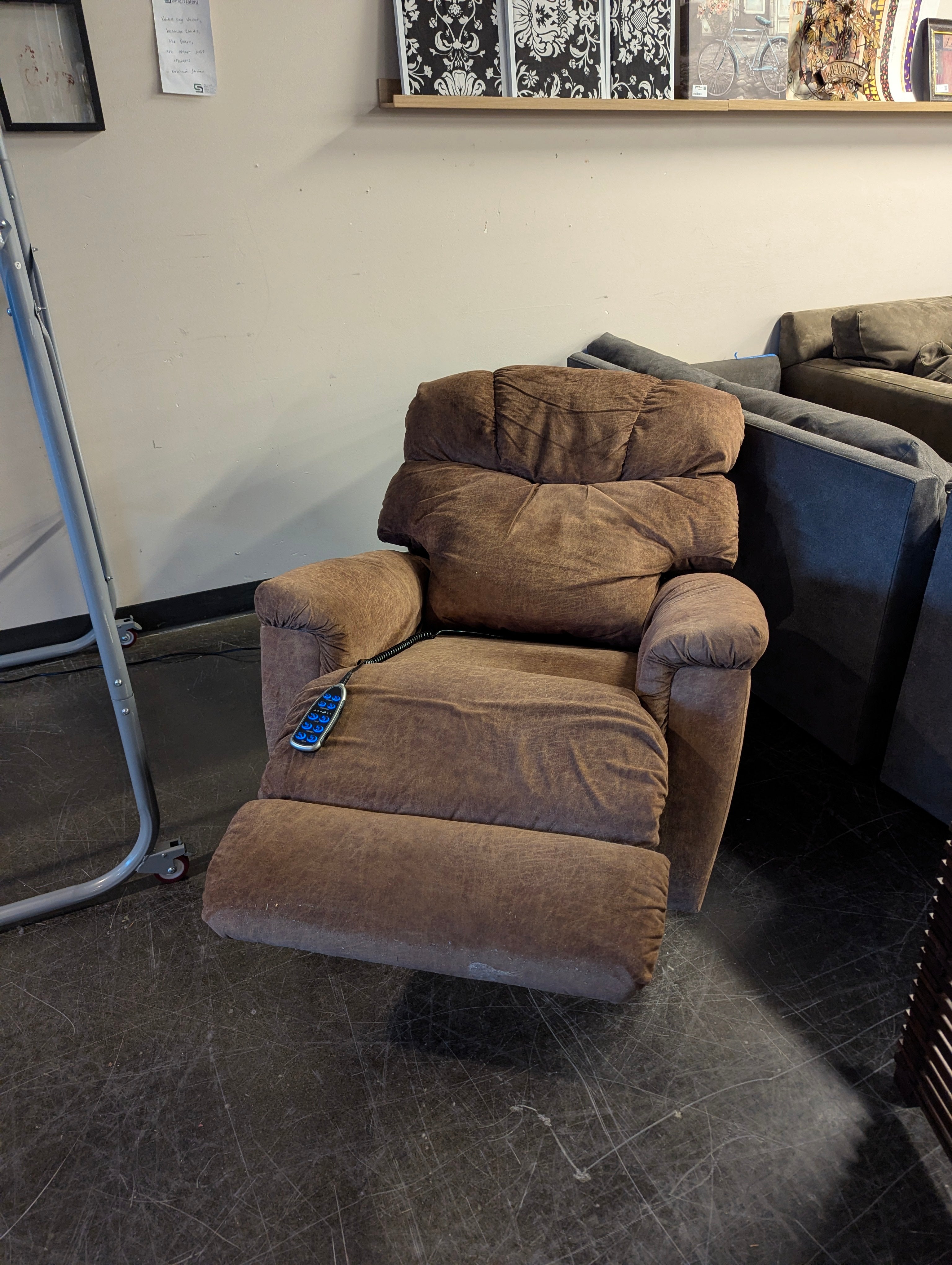 LazyBoy Brown Fabric Power Recliner Chair
