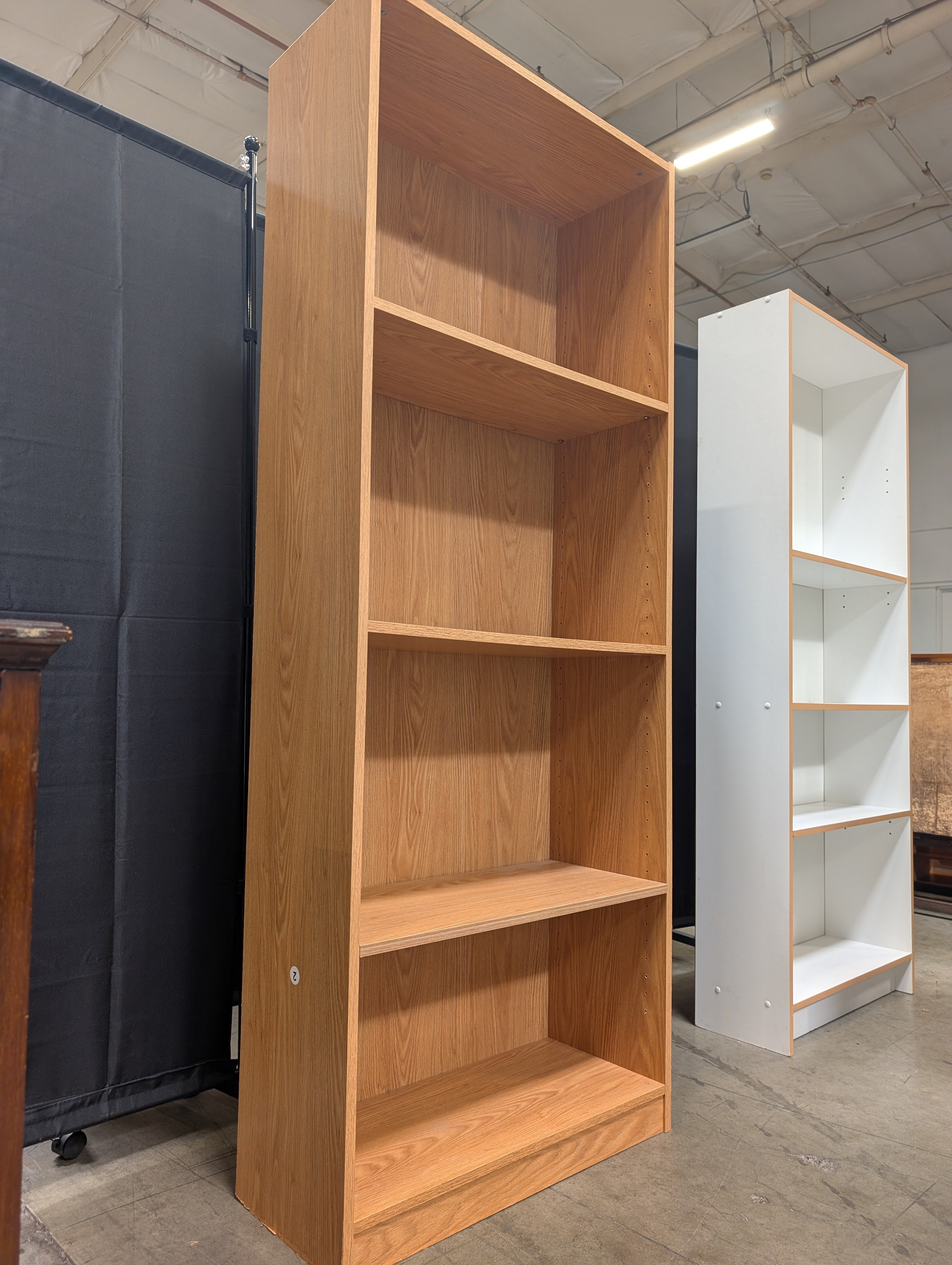 Versatile Light Brown Bookcase with Adjustable Shelving