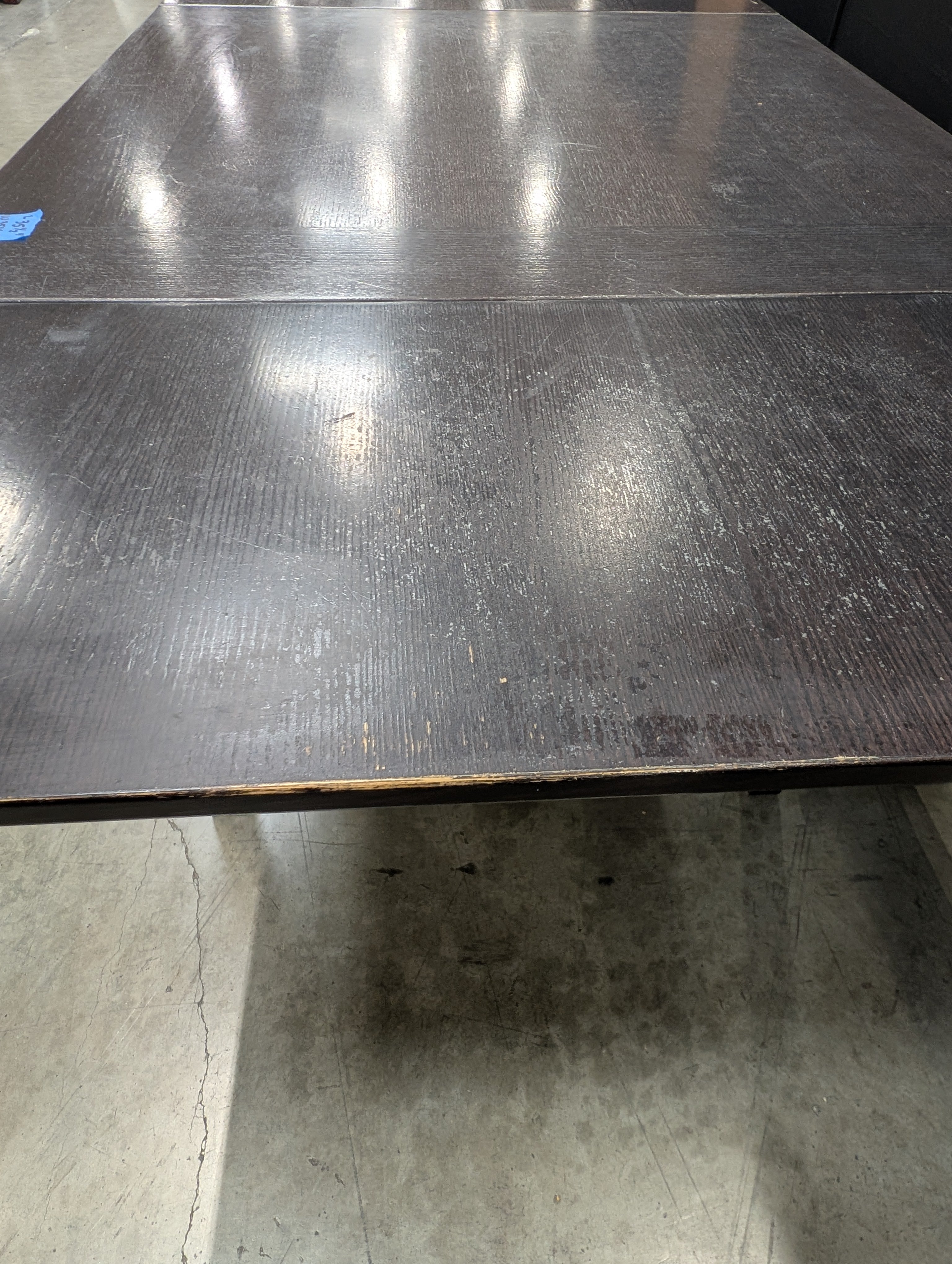 Rectangular Dark Wood Dining Table Frame with Legs