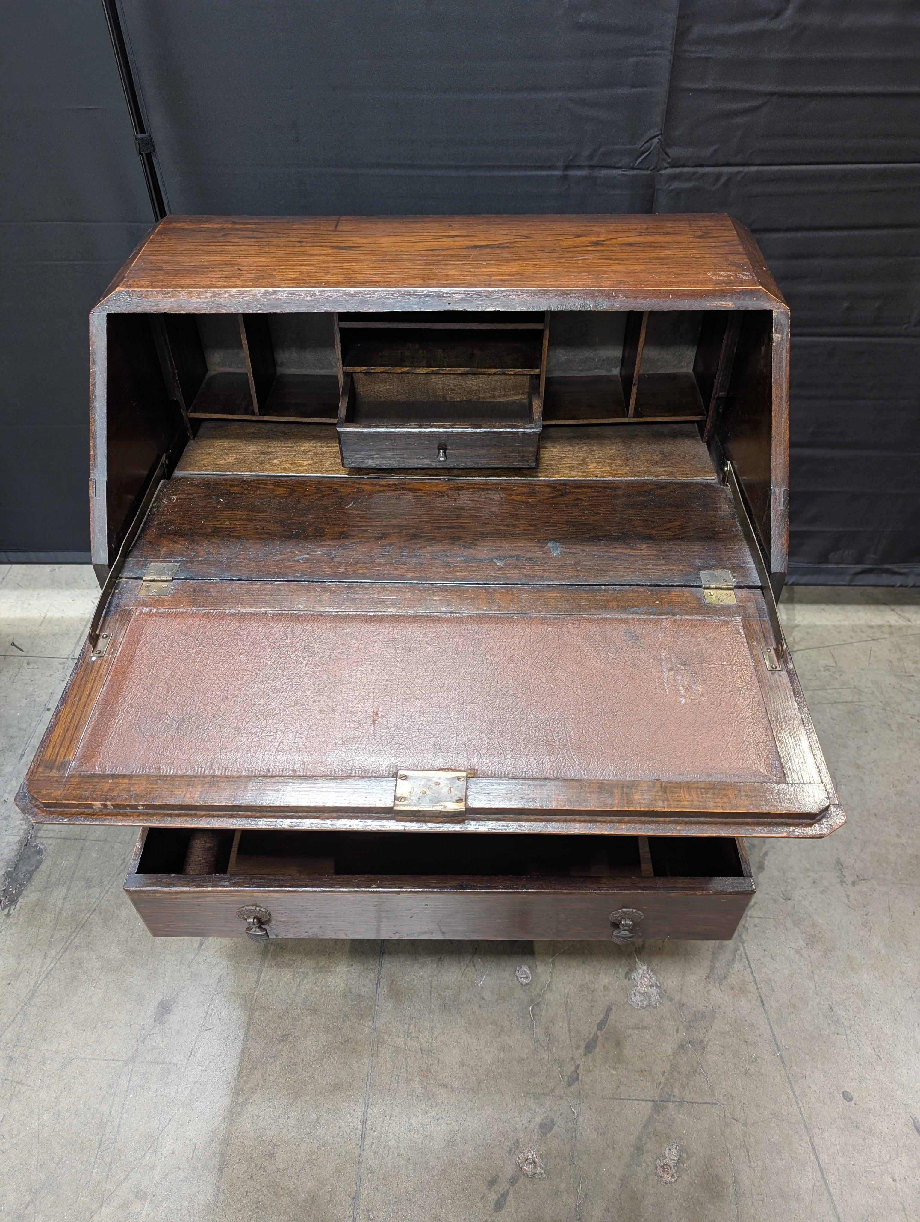 Traditional Style Hardwood Drop-Front Desk