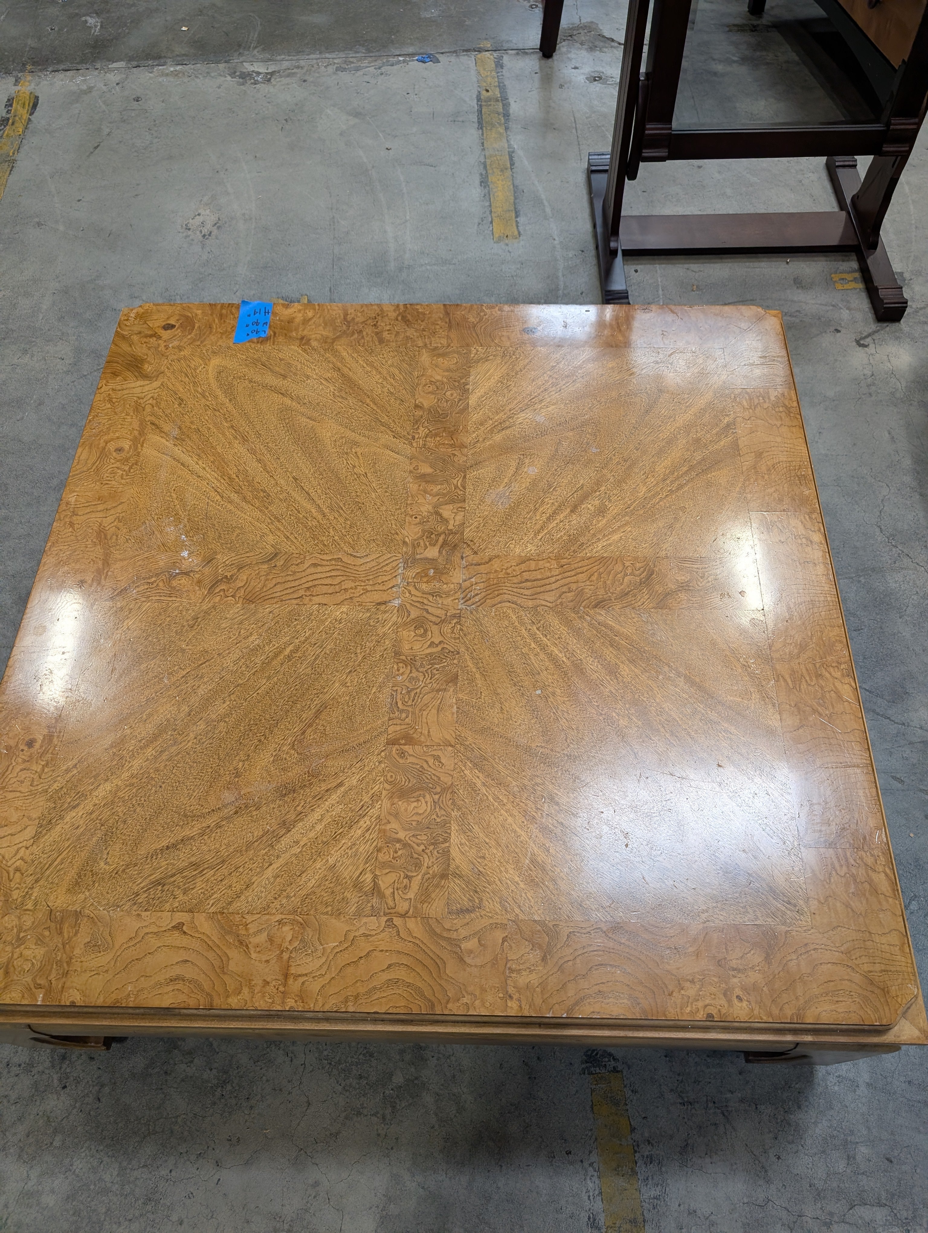 Thomasville Burl Wood Veneer Coffee Table
