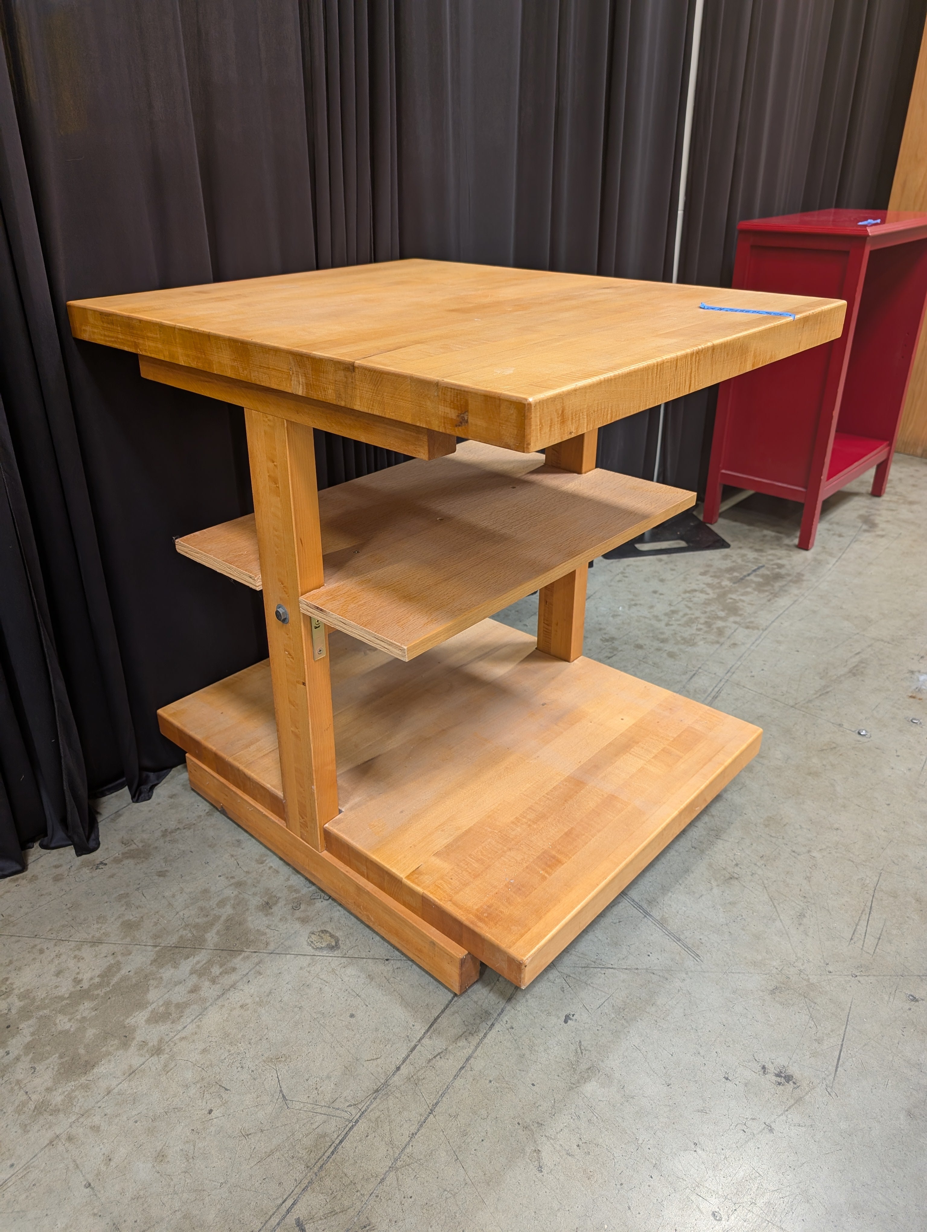 Light Wood Three Tier Table