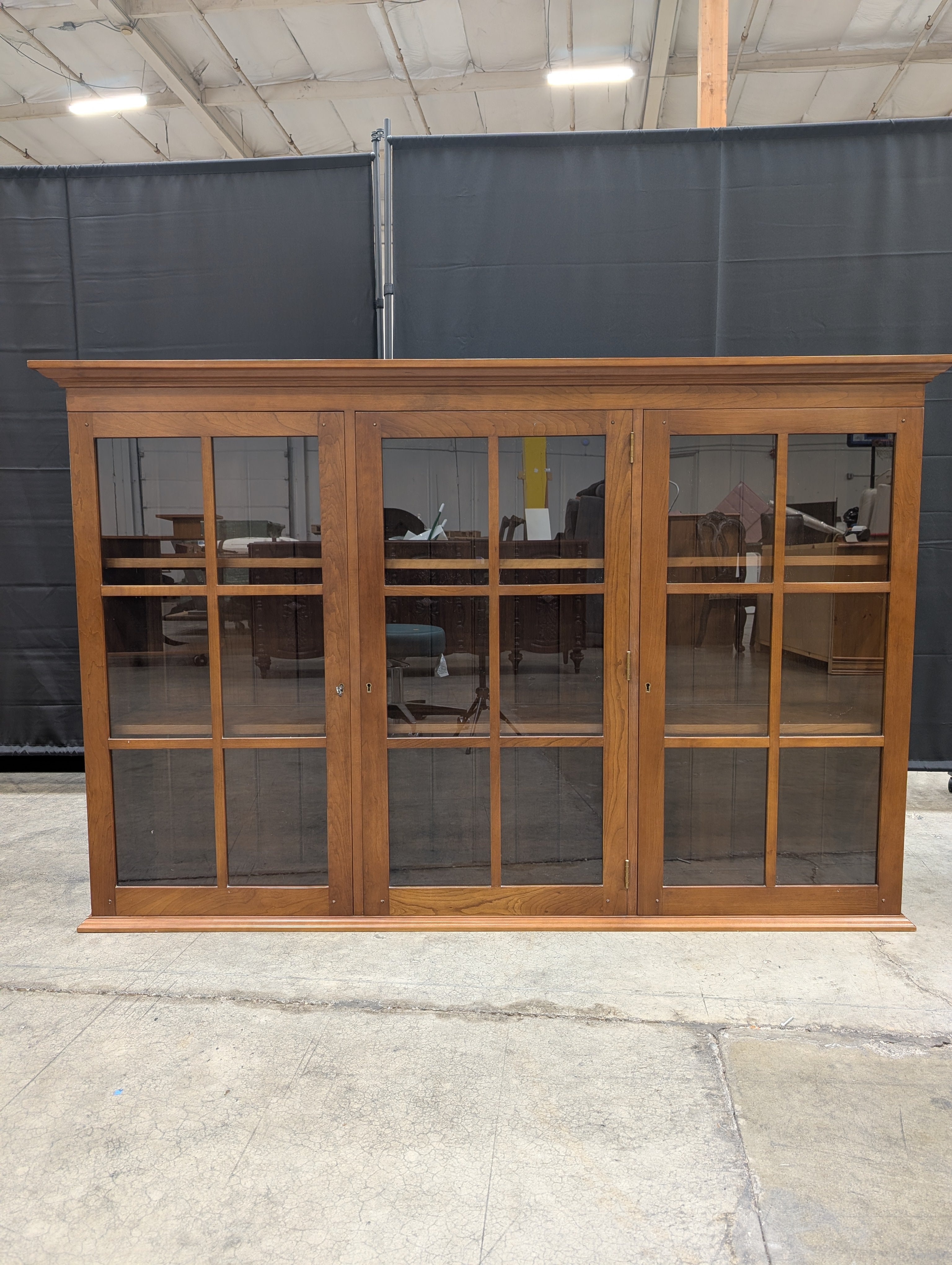 Stickley Furniture Wooden Display Cabinet with Glass Doors
