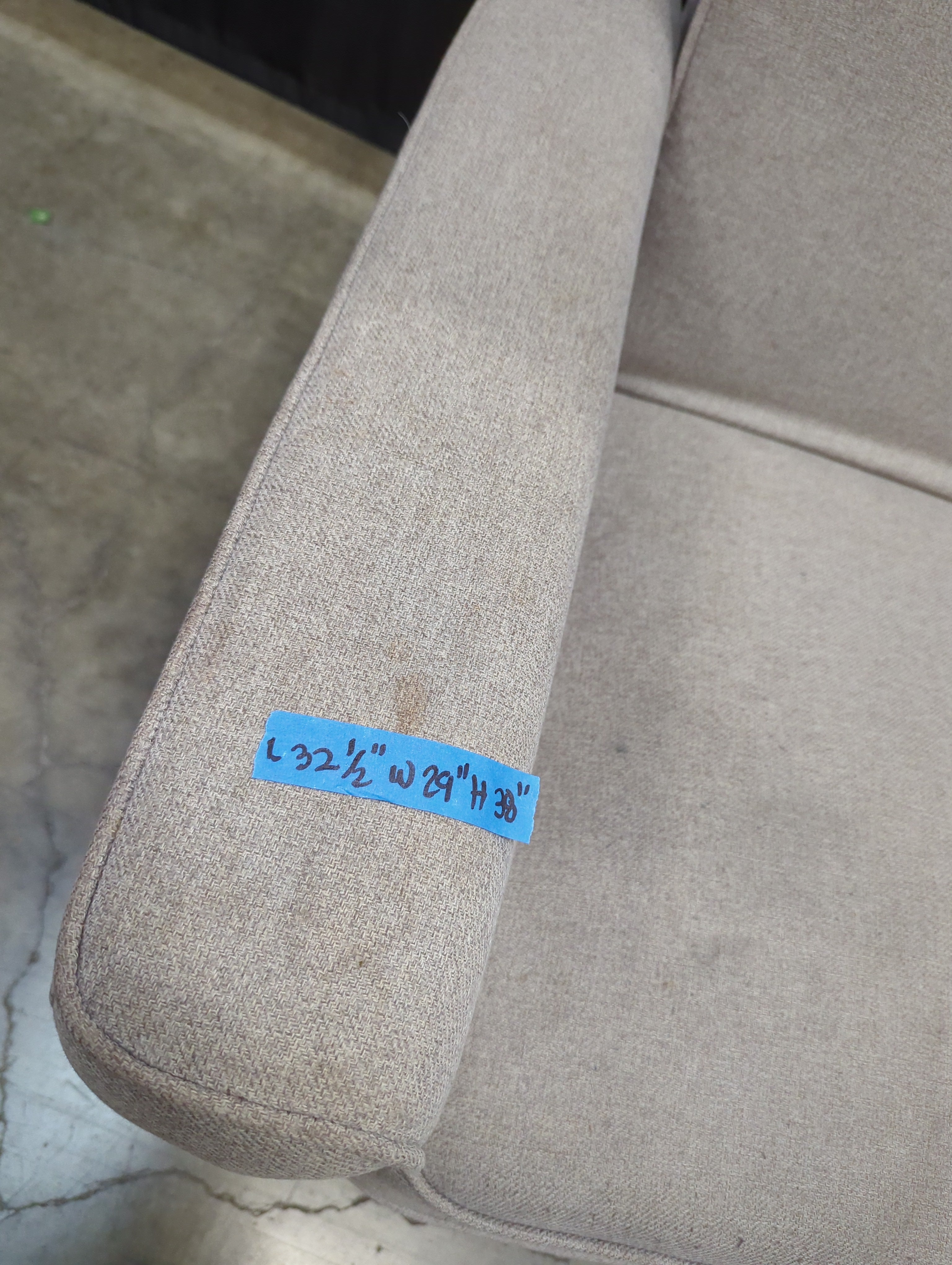 Contemporary Light Grey Fabric Armchair - no power cord