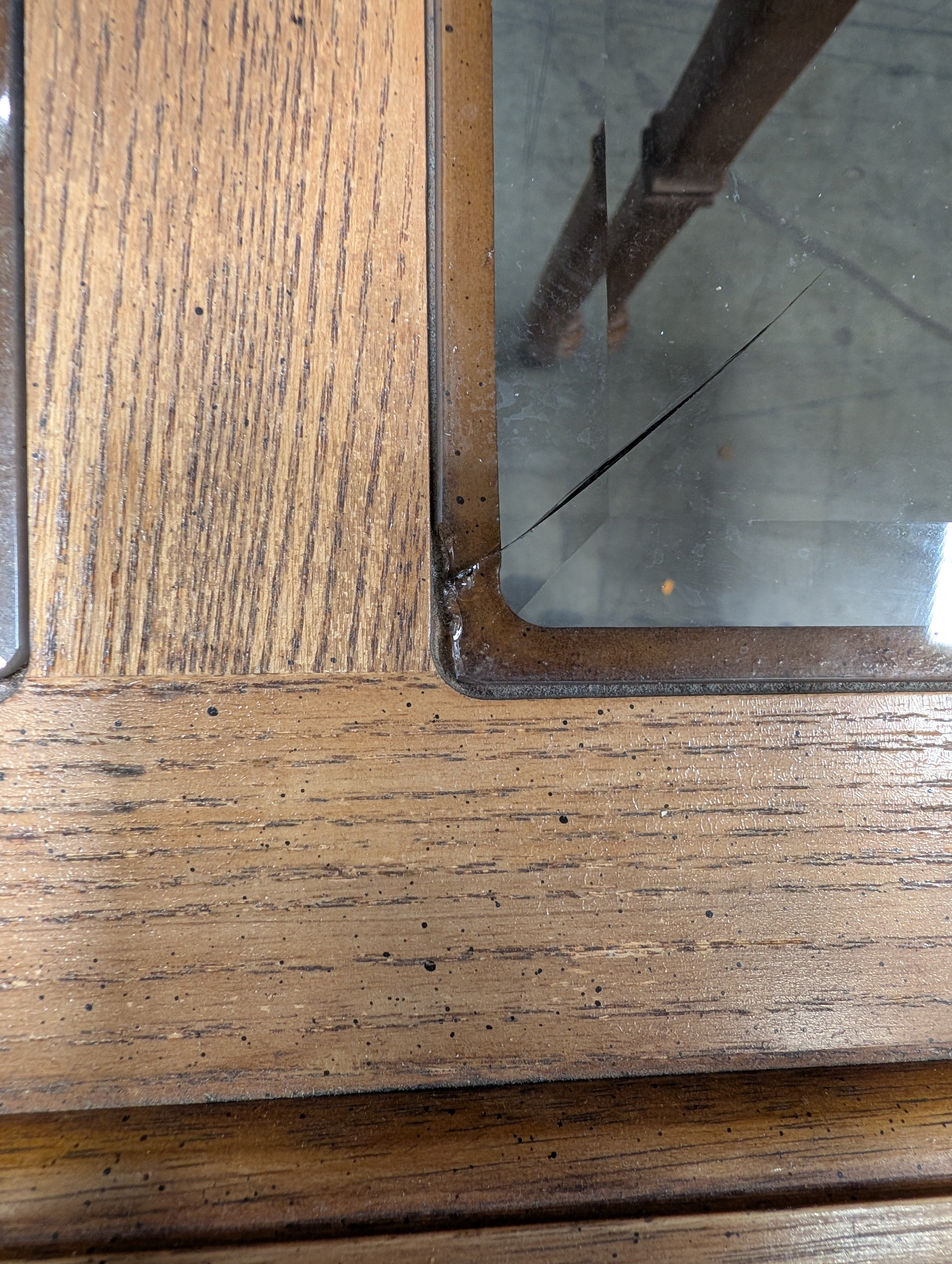 Hardwood Entryway Table with Inset Glass Top