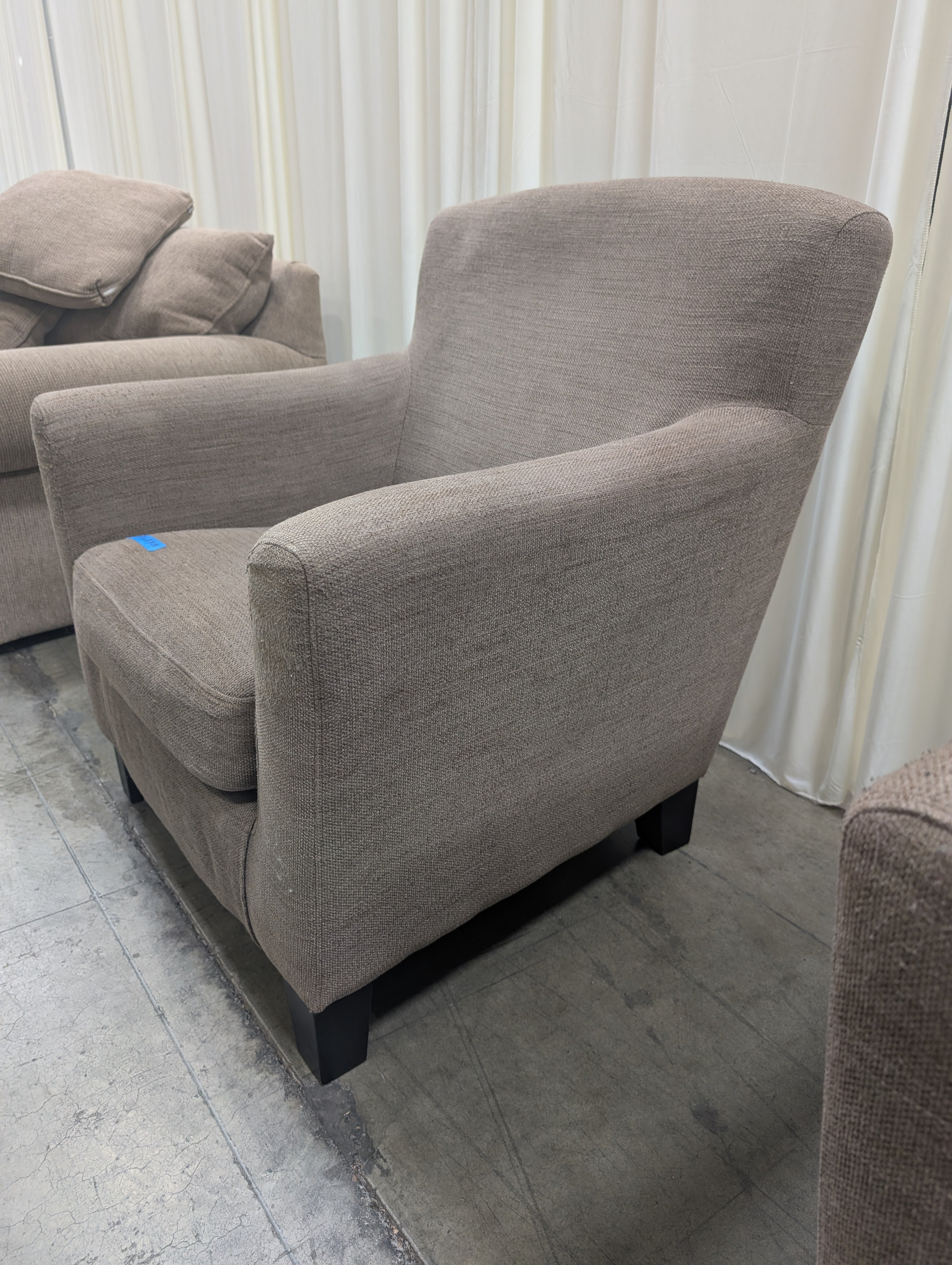 Woven Fabric Club Chair with Tapered Legs