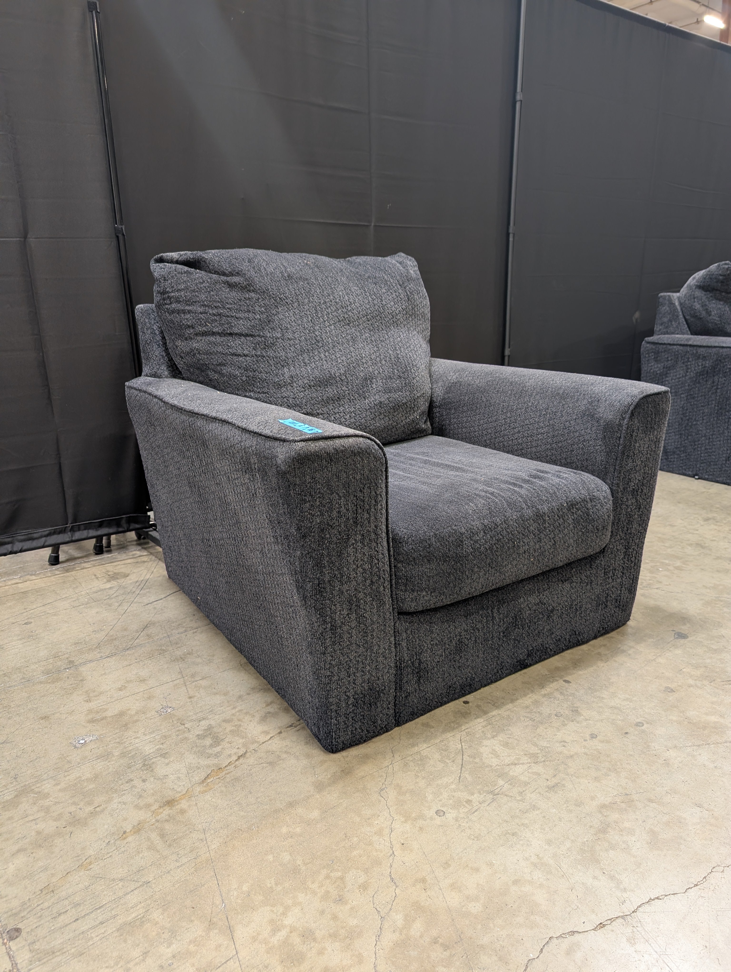 Dark Grey Textured Upholstered Ashley Furniture Armchair
