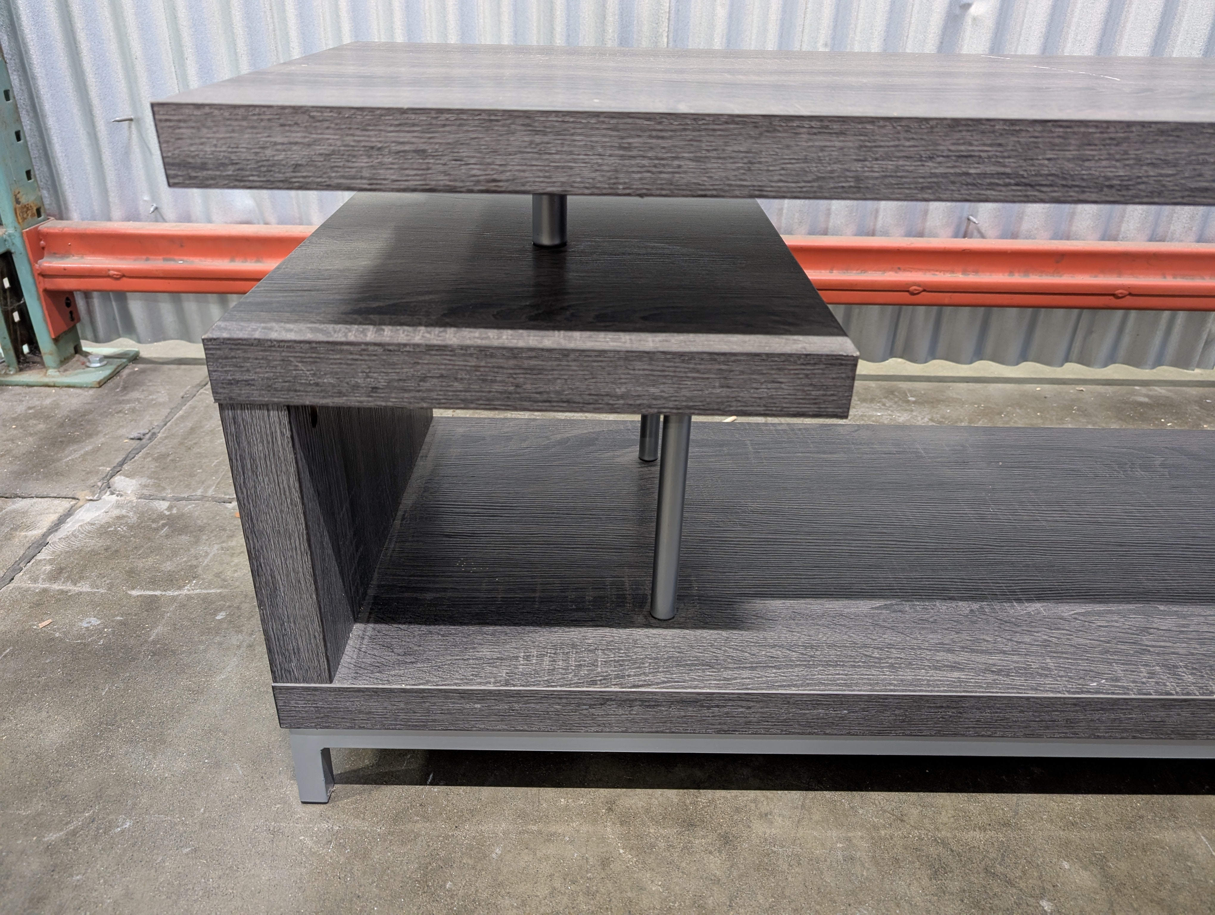 Modern Gray Wood Media Console