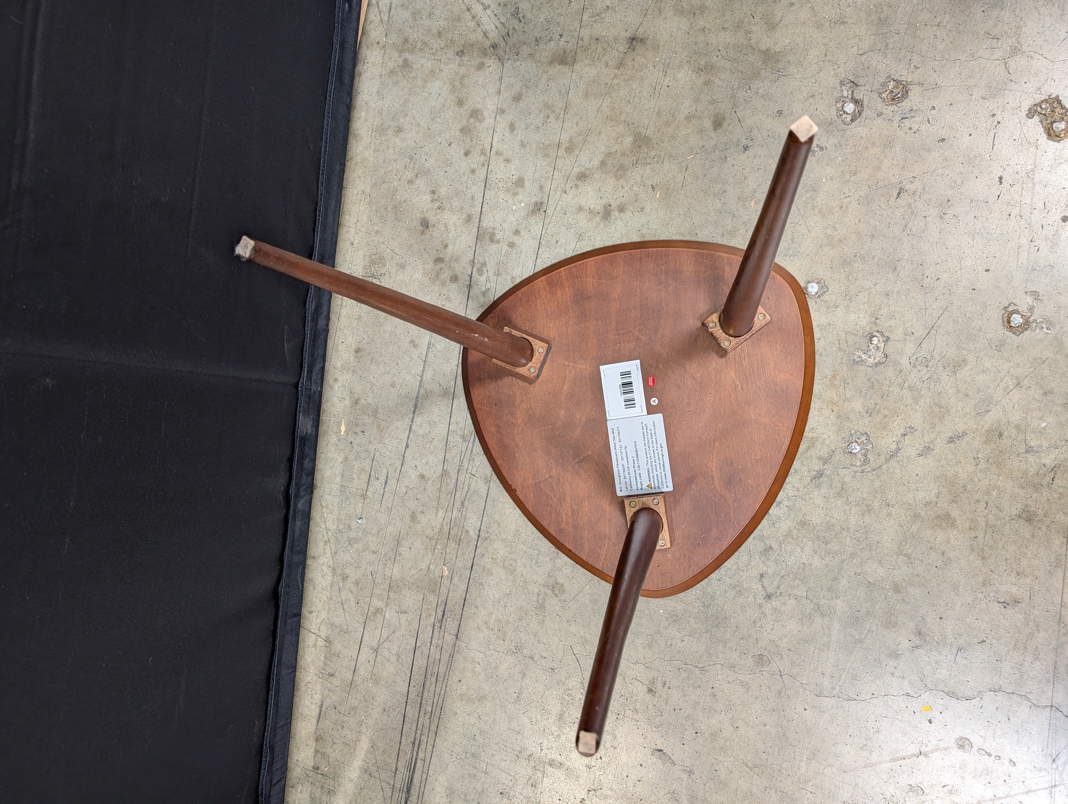 Brown Triangular Wood End Table