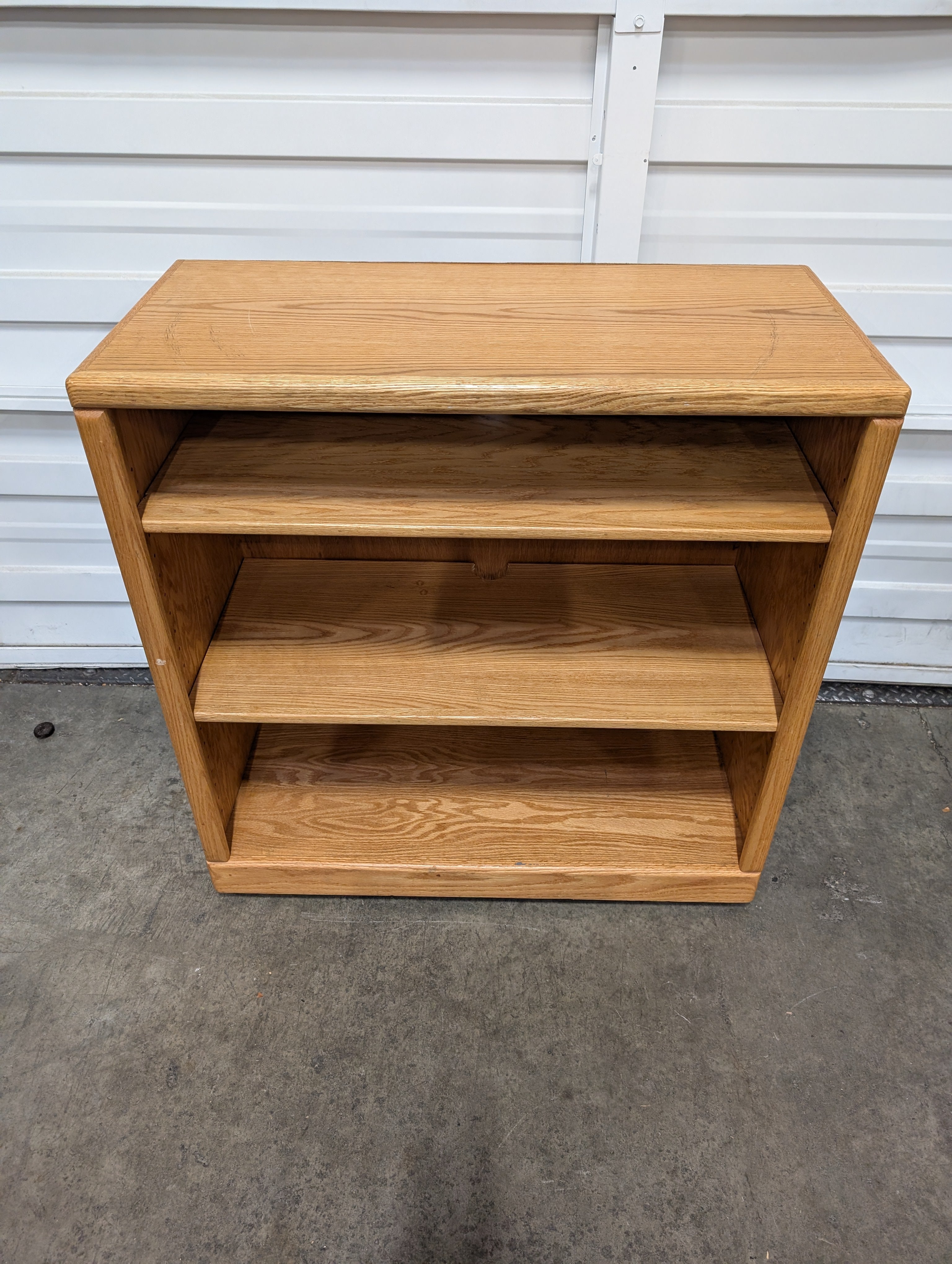 Functional Light Wood Three-Shelf Bookcase