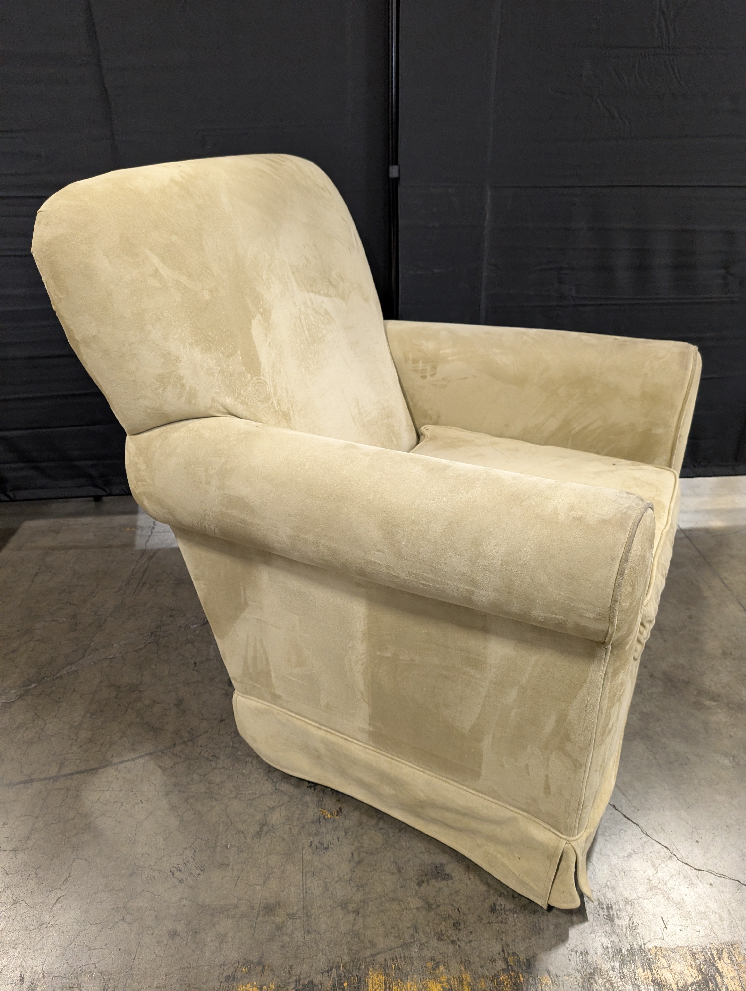 Comfortable Upholstered Club Chair in Light Beige