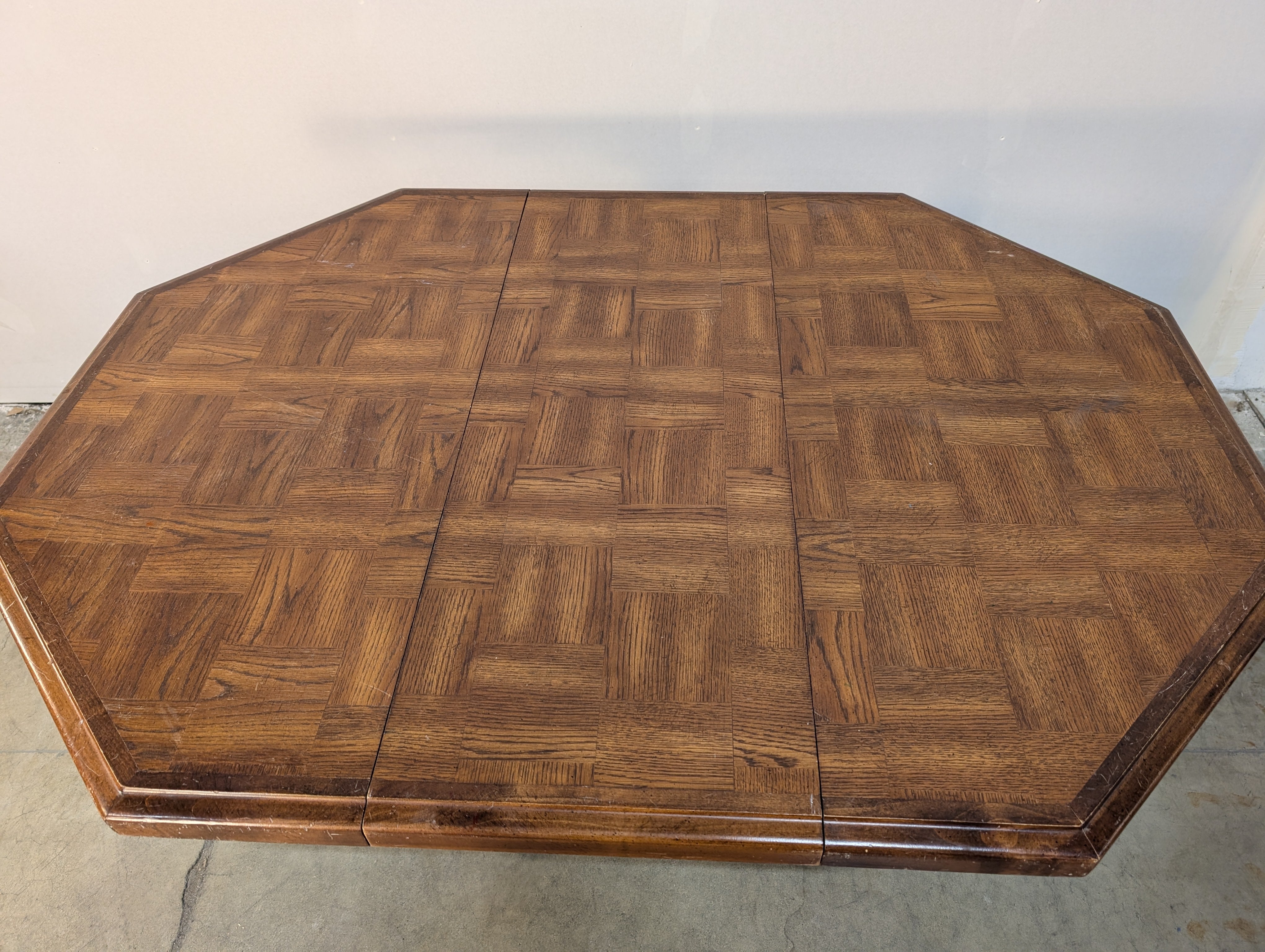 Vintage Octagonal Wood Dining Table
