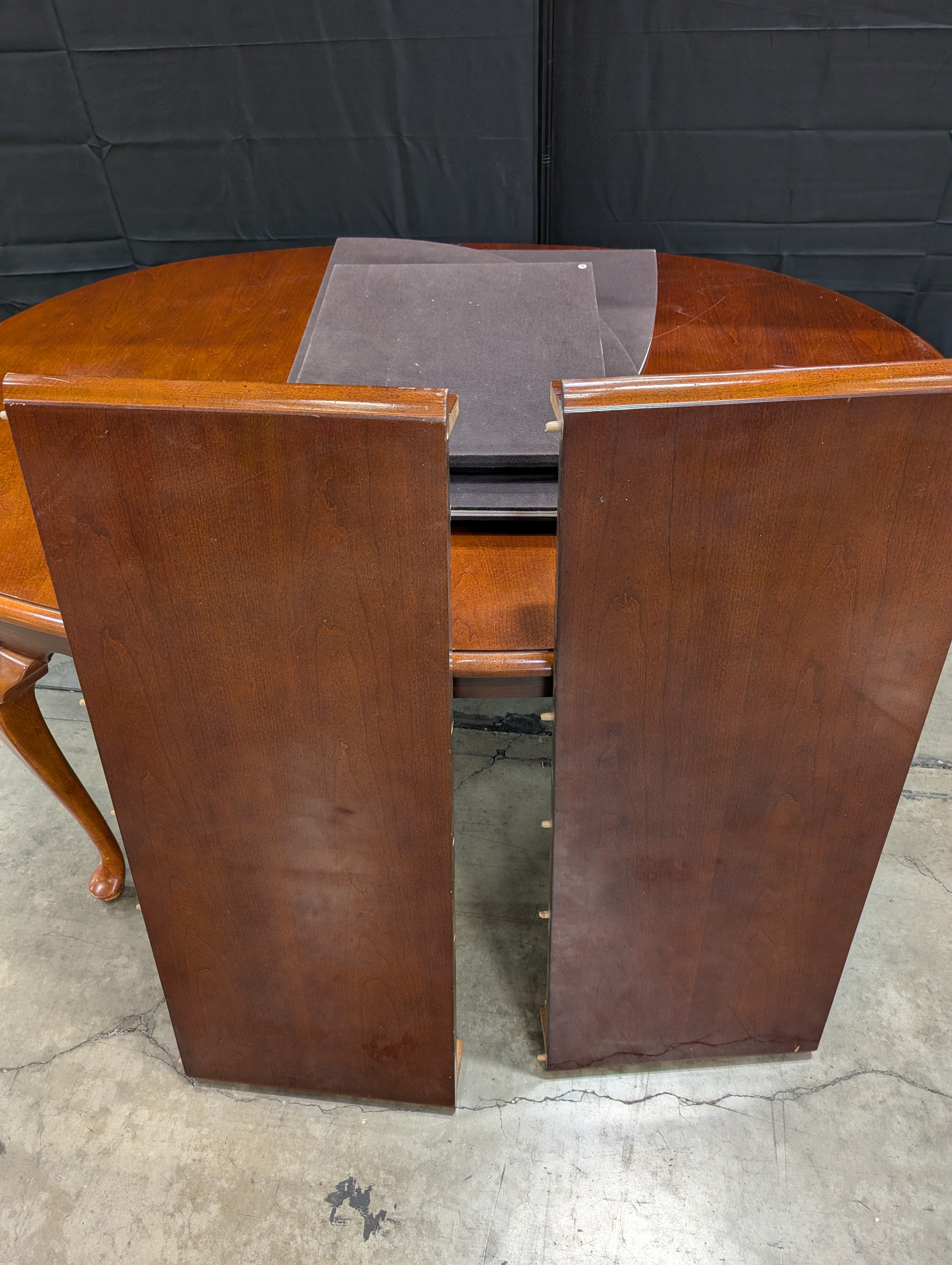Vintage Reddish-Brown Stained Hardwood Table Leaf