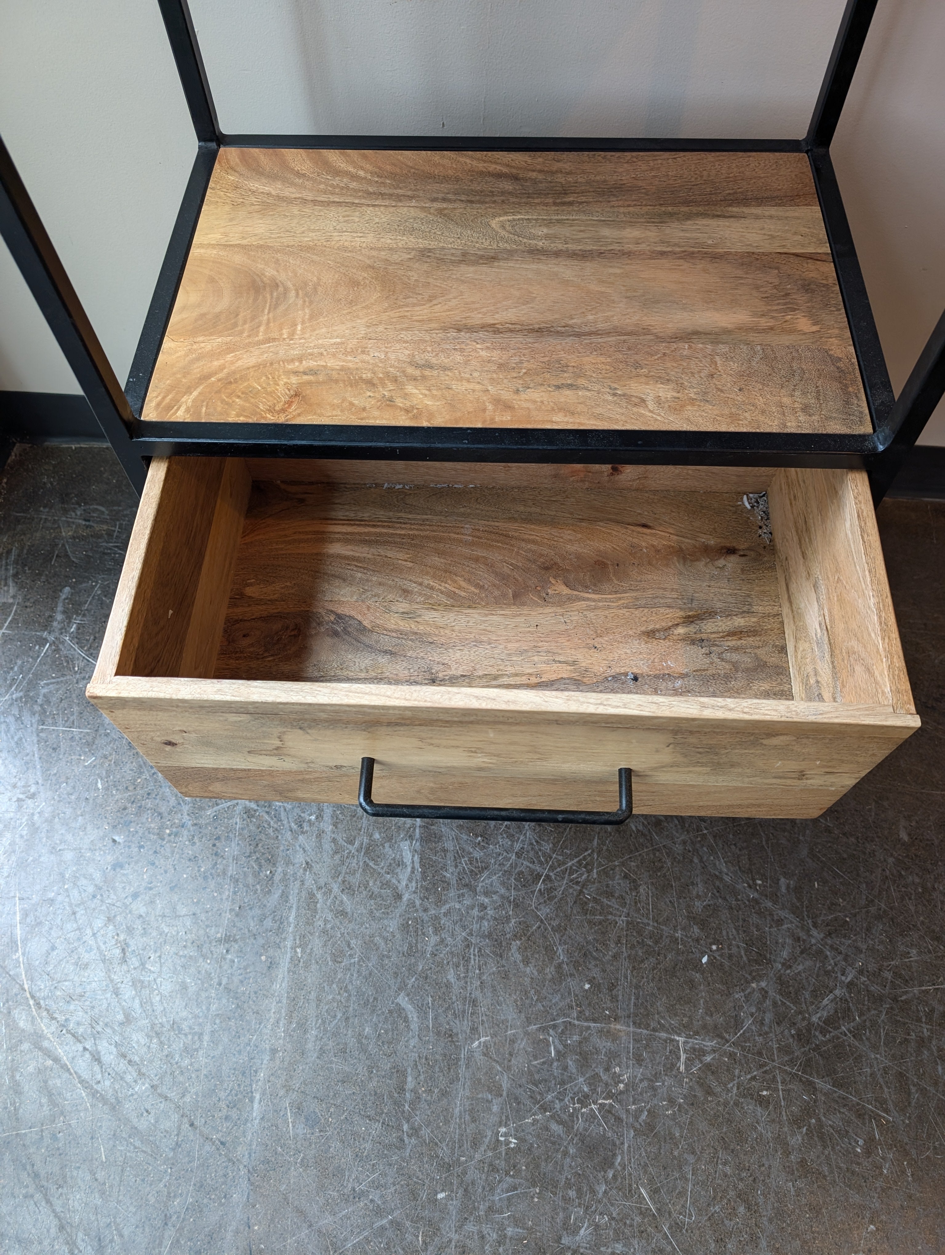 KDT Industrial Wood & Metal Storage Shelf with Drawers