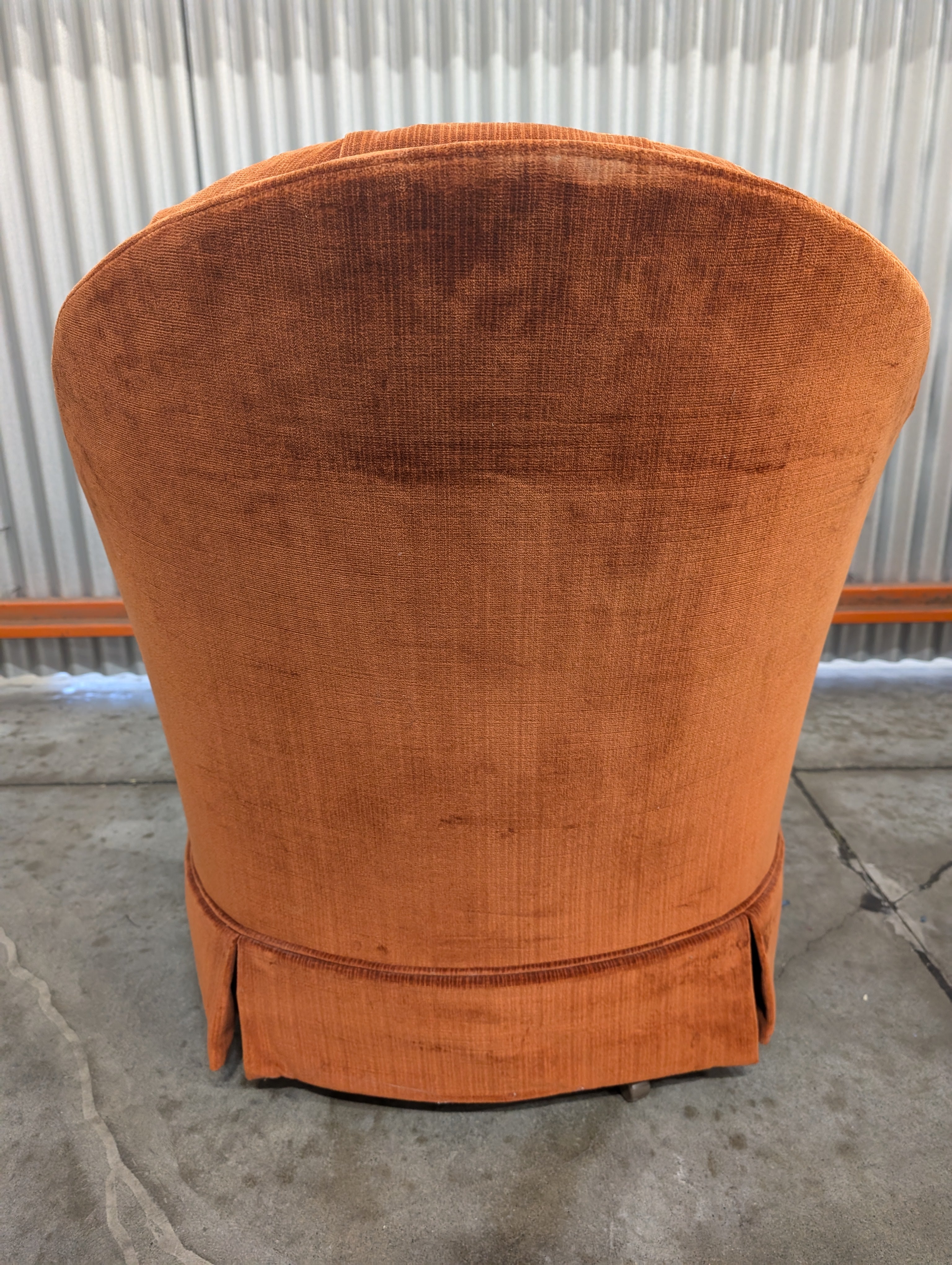 Pair of Vintage Terracotta Tufted Club Armchair