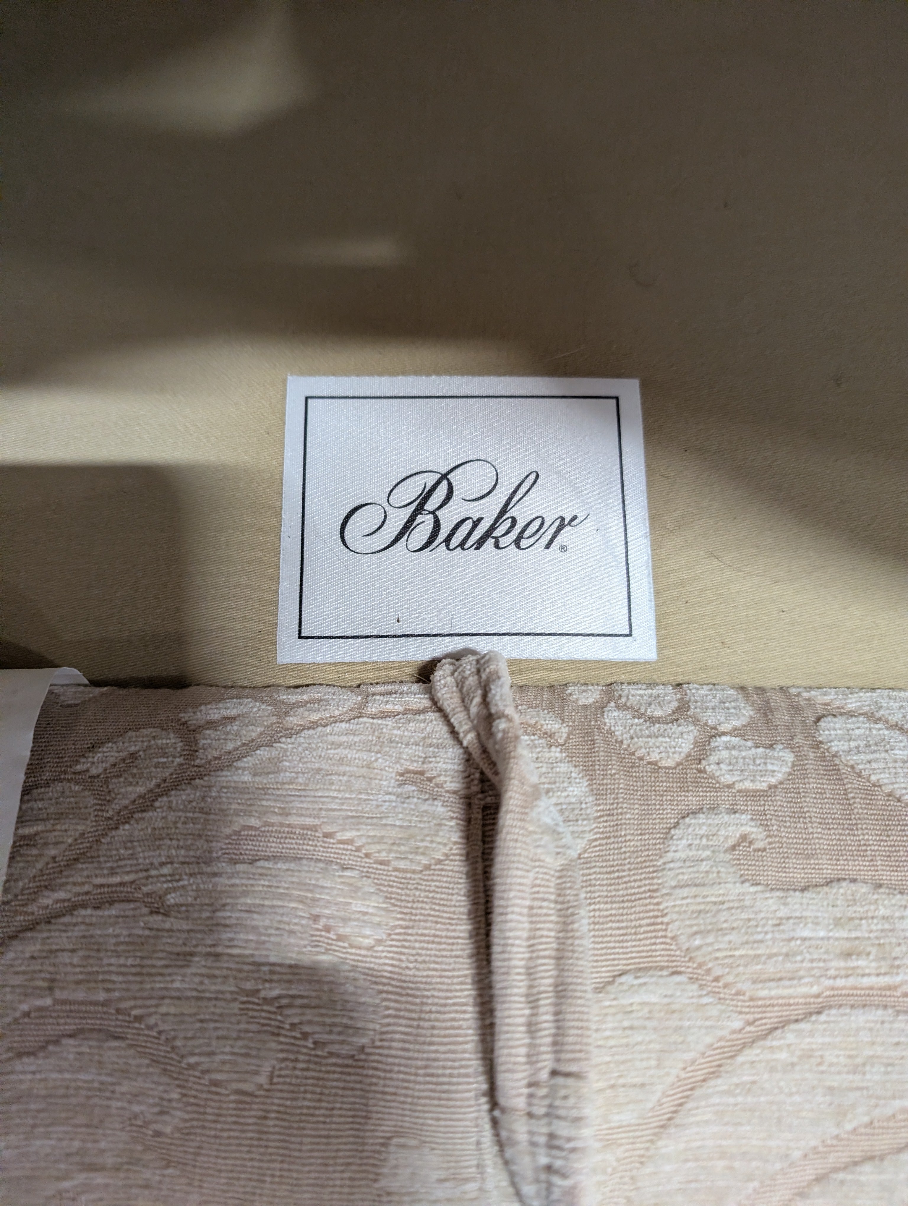 Cream Patterned Baker furniture Two-Cushion Loveseat