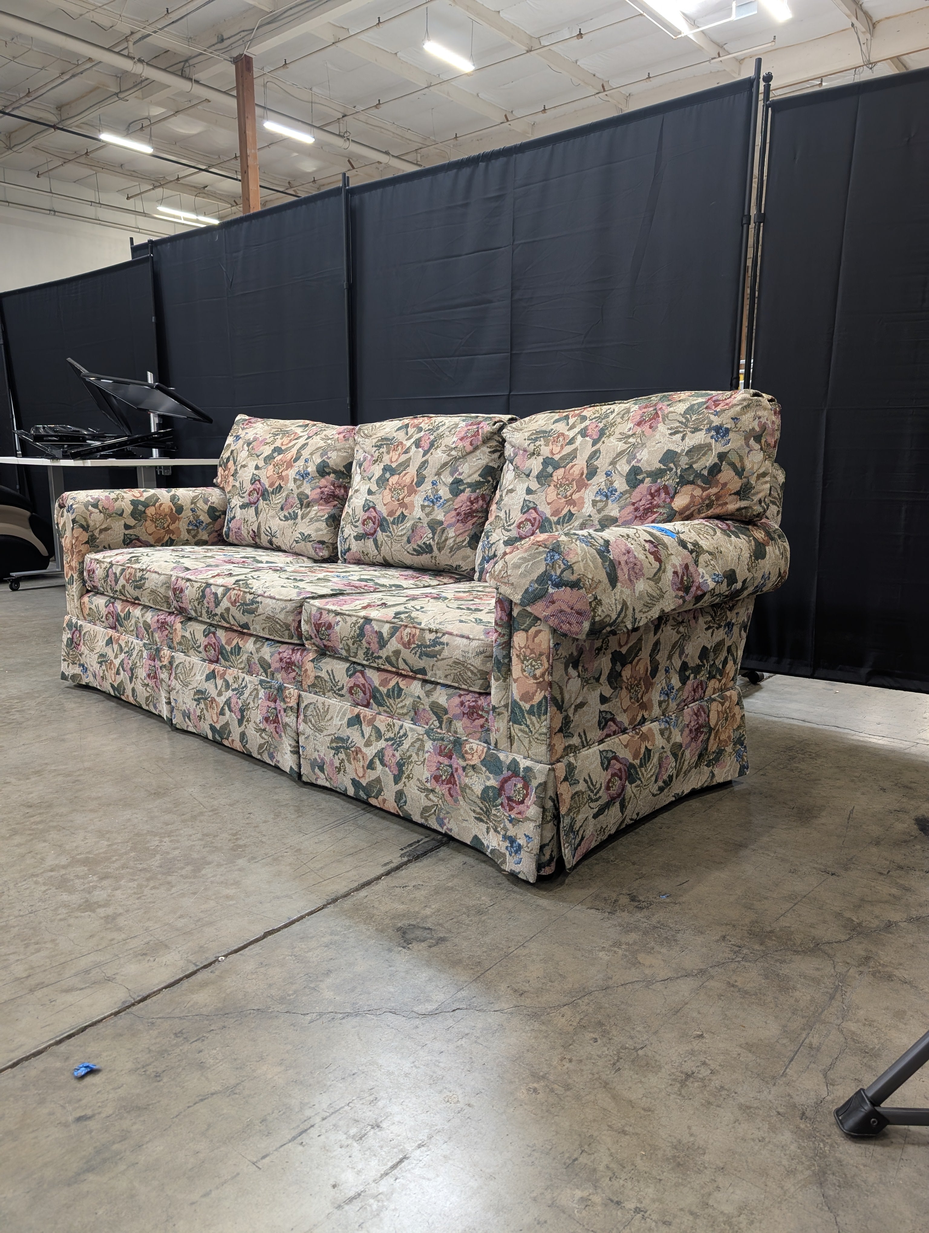 Lane Upholstery Botanical Print Three-Seat Sofa