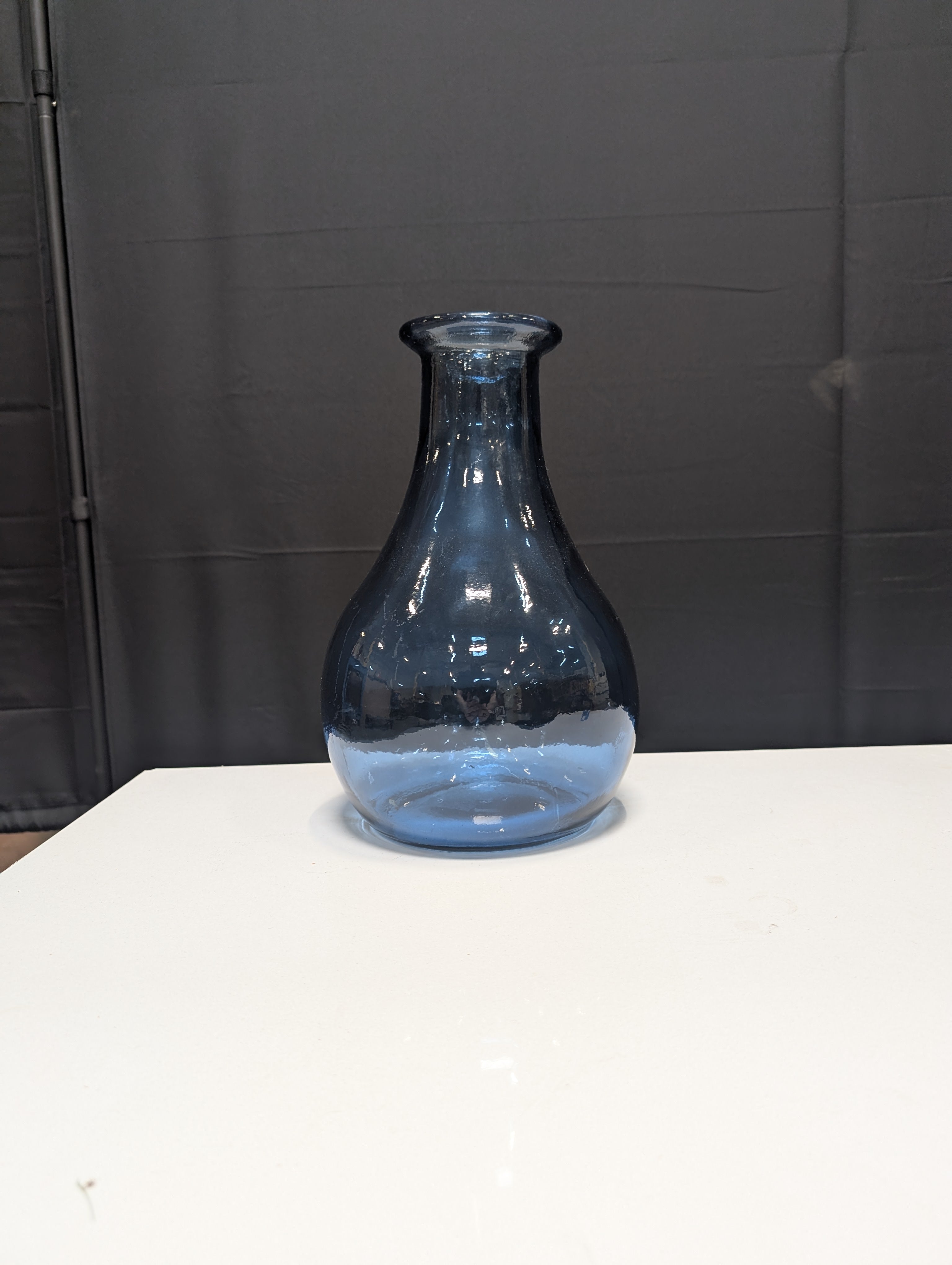 Striking Blue Glass Bulbous Vase