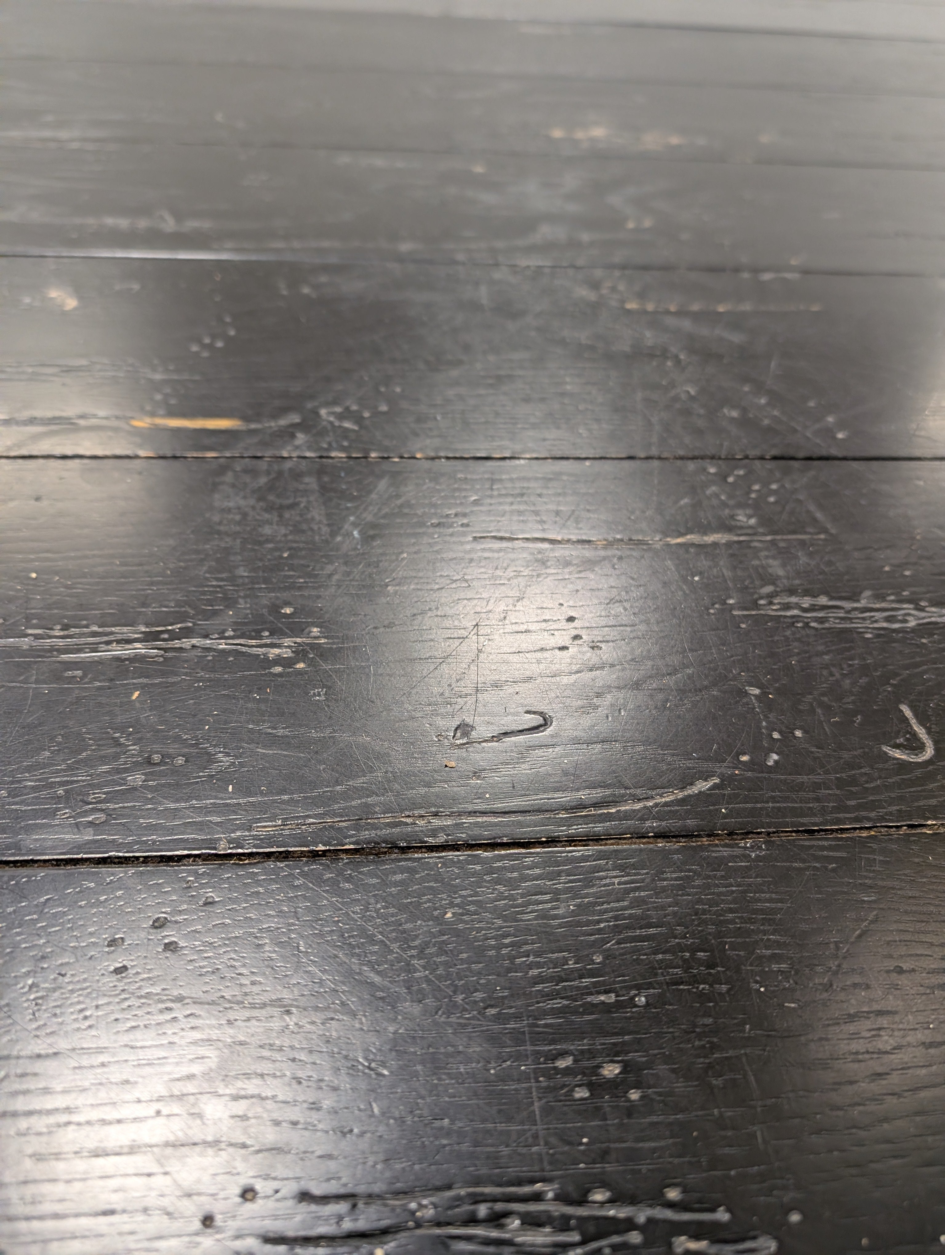 Rustic Dark Stained Wood Rectangular Dining Table