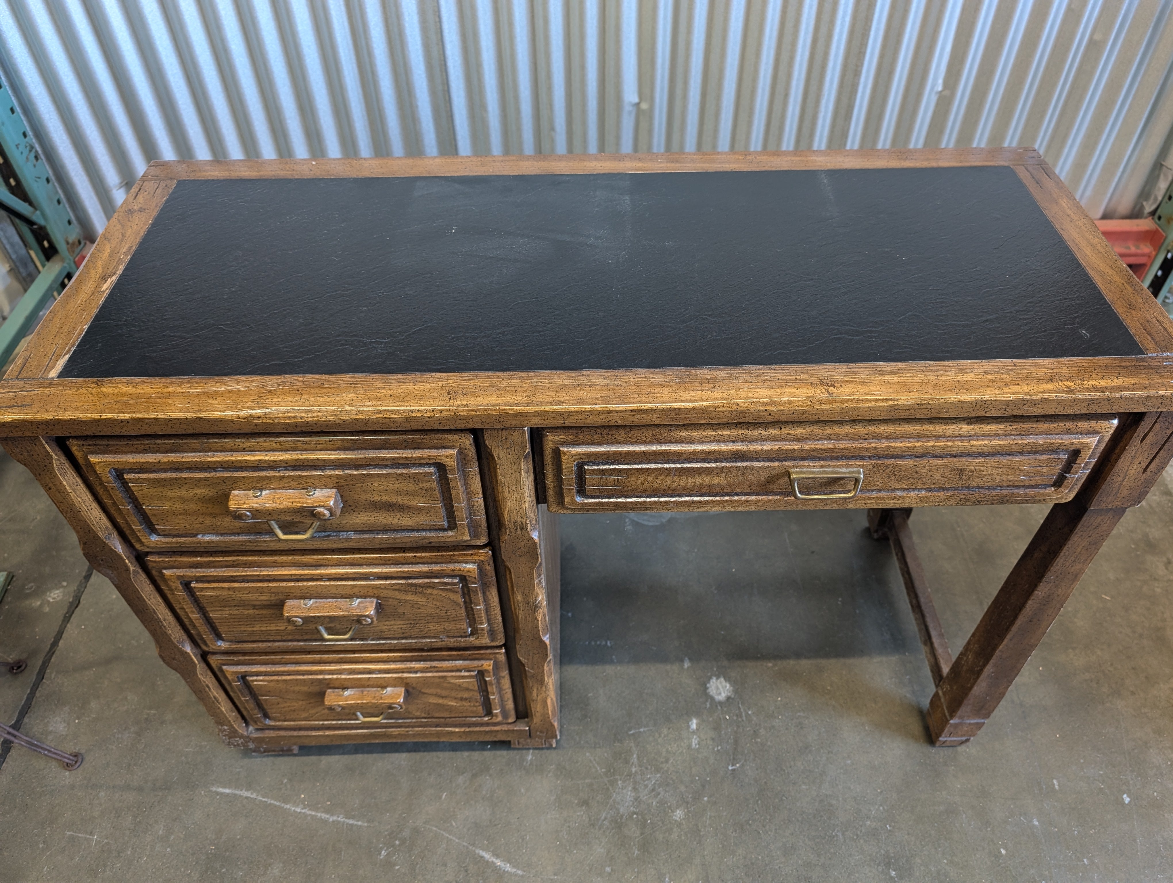 Vintage Black Top Desk