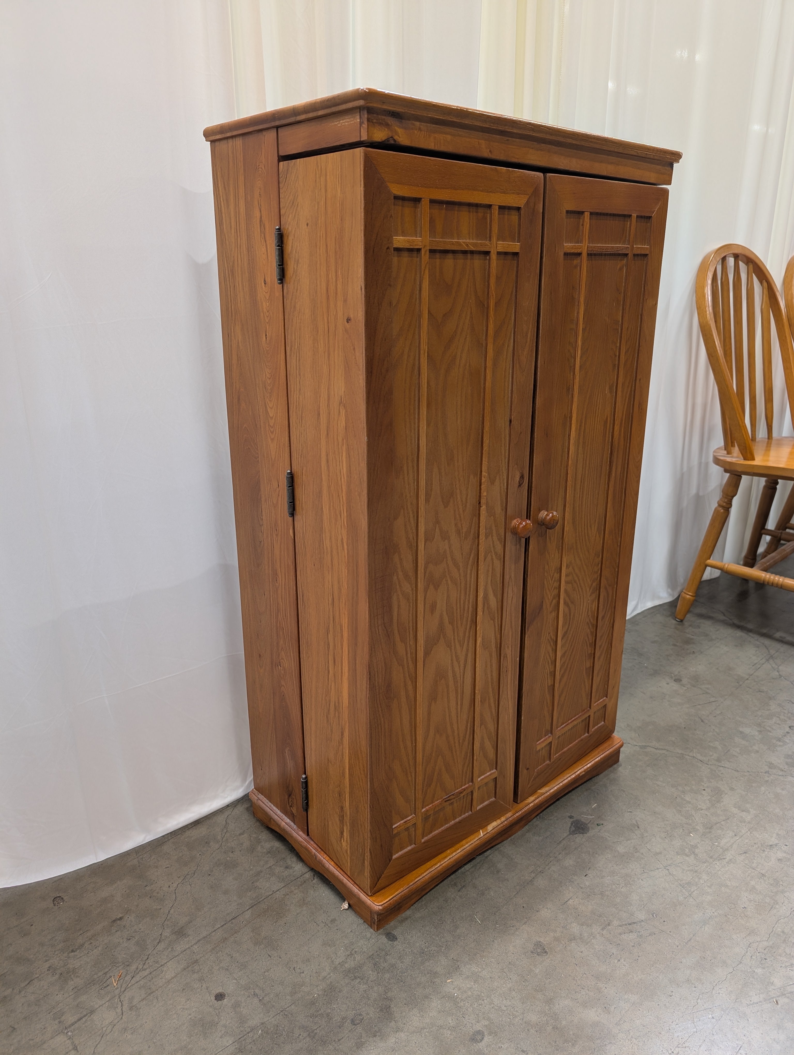 Mission Style Two Door Media Cabinet in Oak