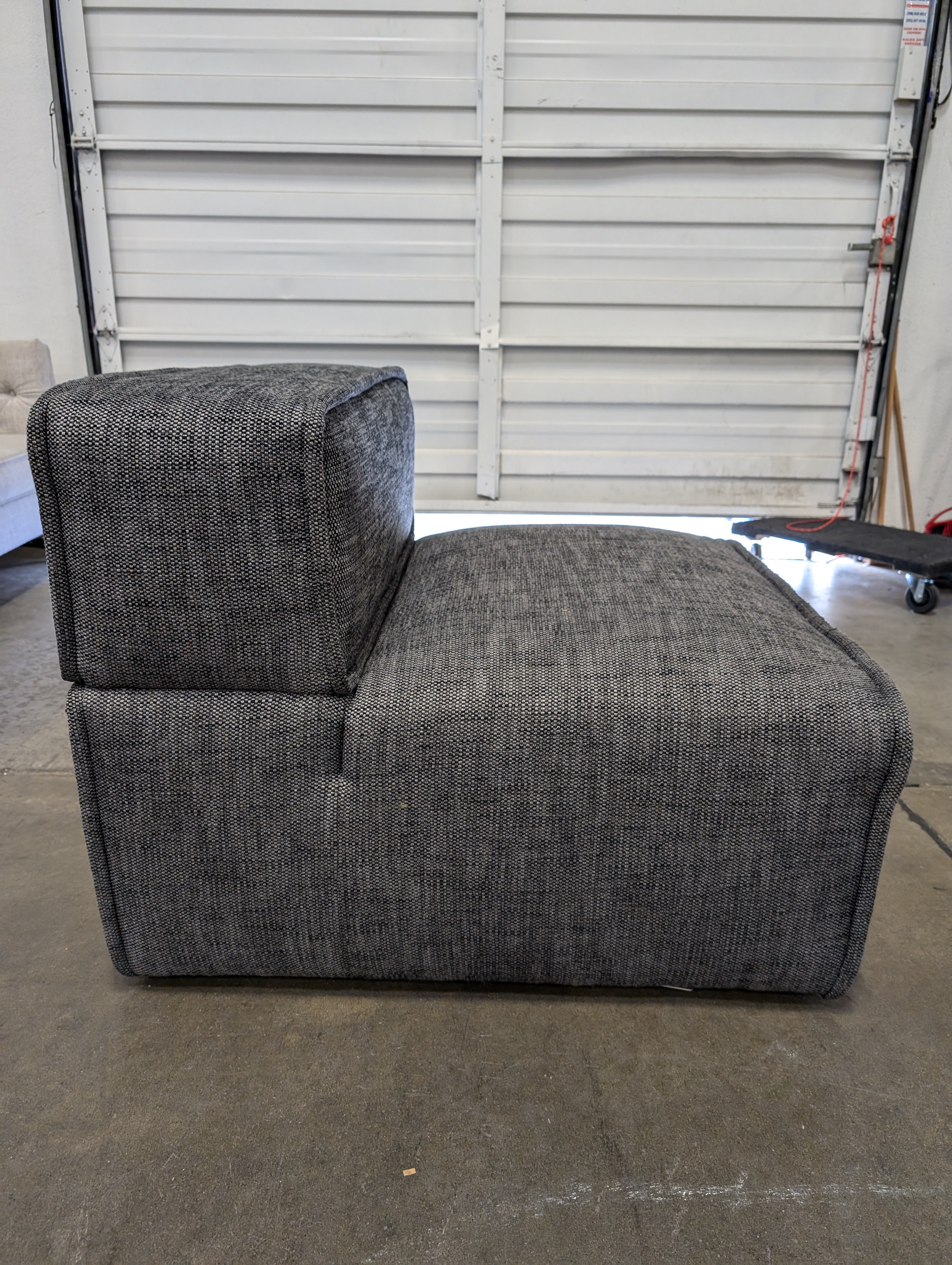 Modern Grey Fabric Modular Cube Seat