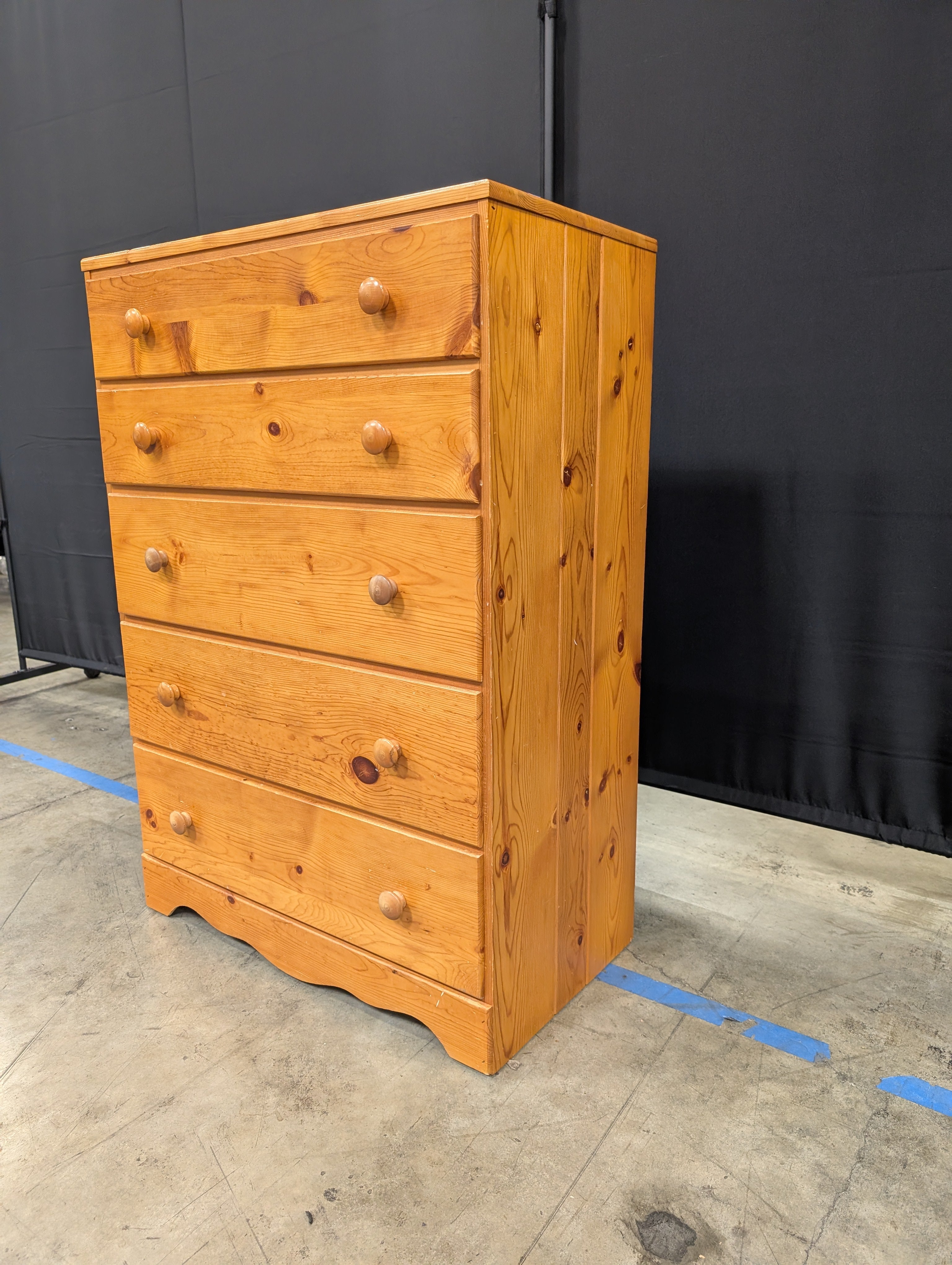 Honey Pine 5-Drawer Chest of Drawers