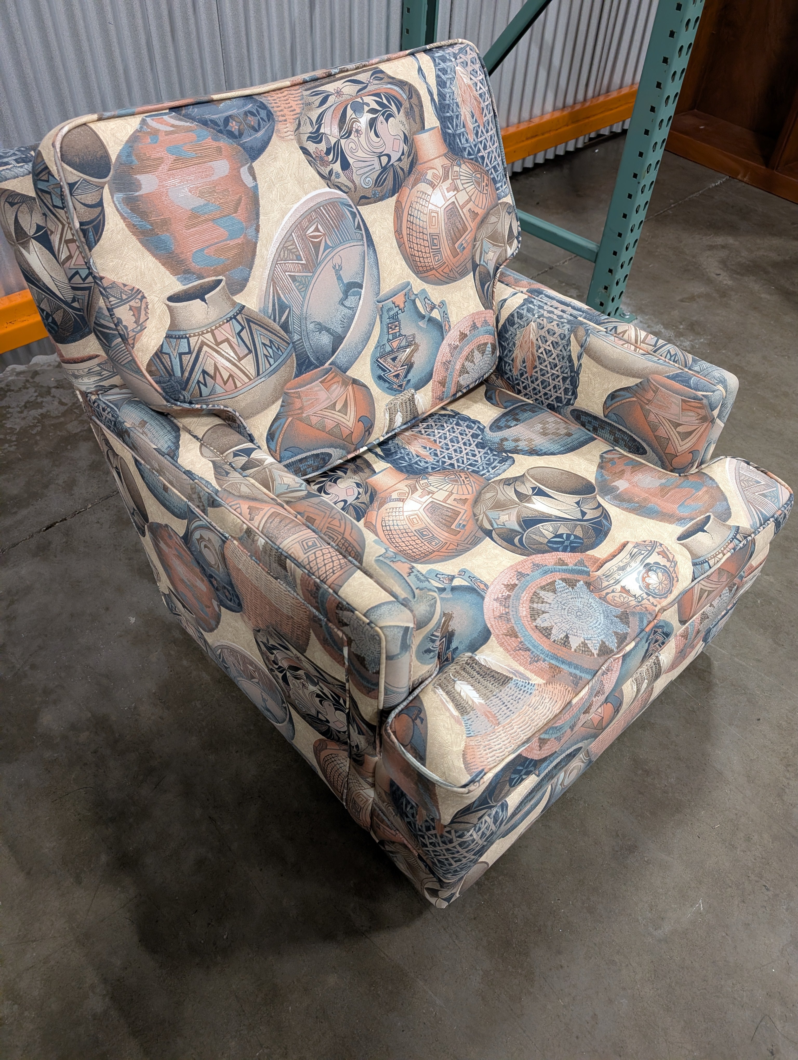 Southwestern-style pottery Print Armchair