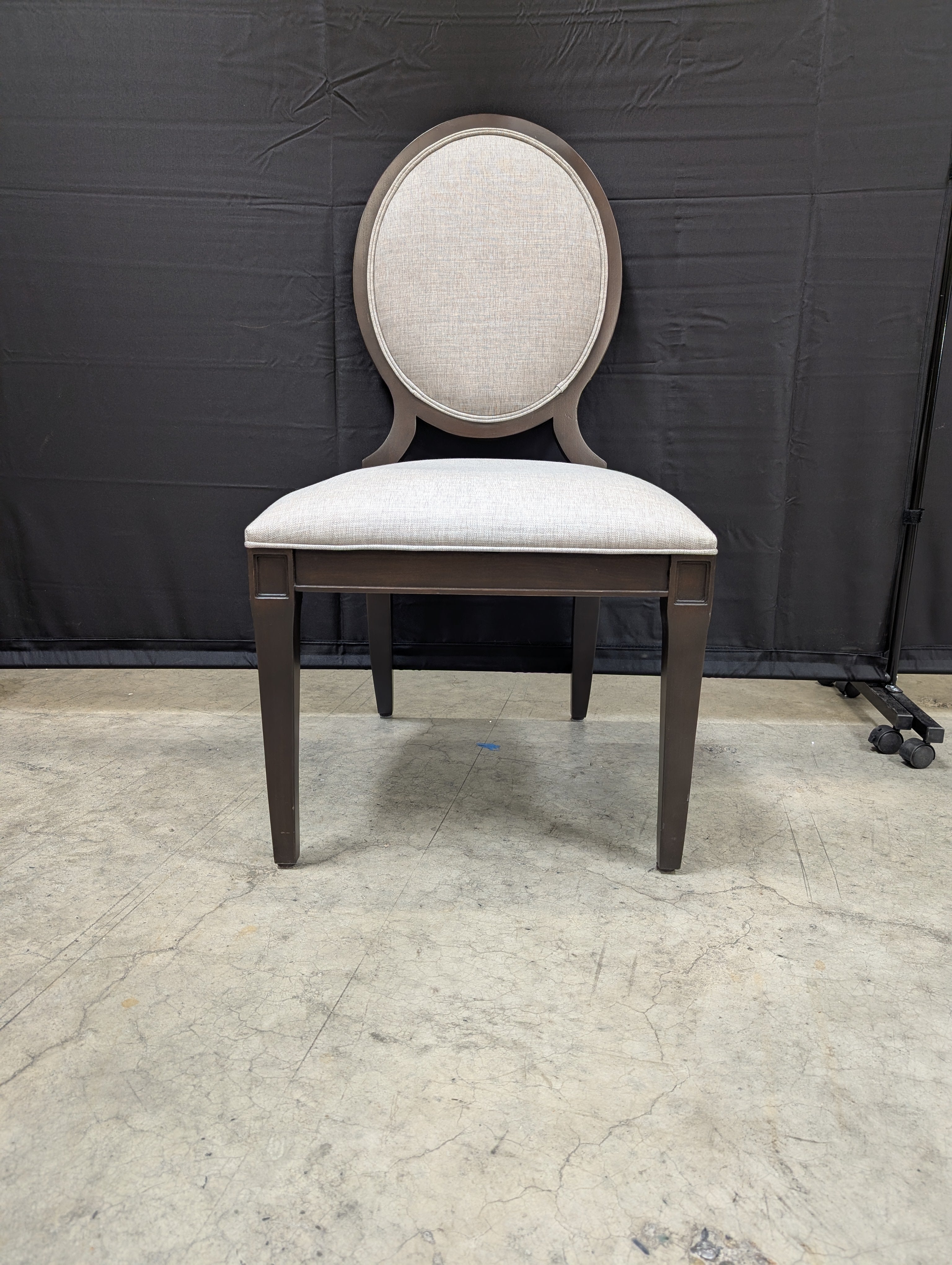 ETHAN ALLEN Dark Wood Dining Set with Six Upholstered Chairs