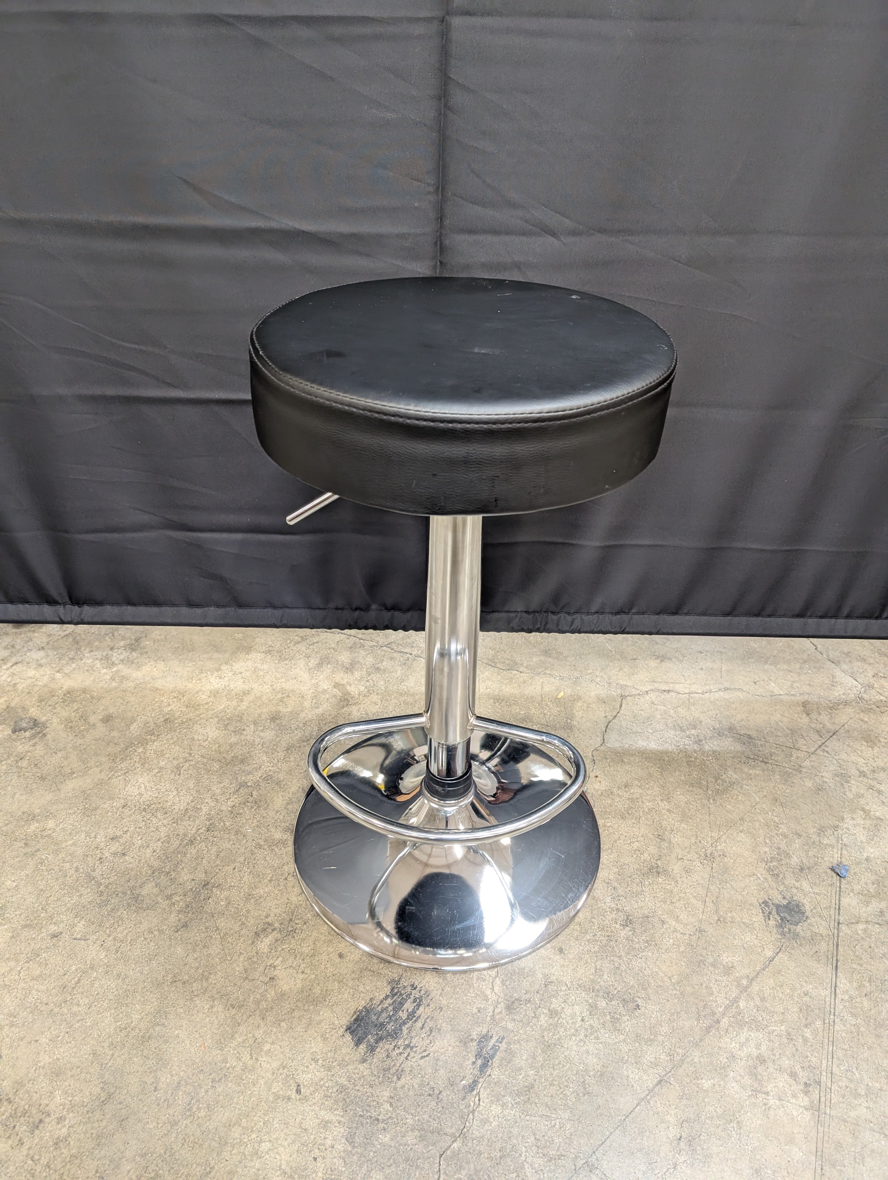 Modern Black Adjustable Bar Stools with Chrome Base