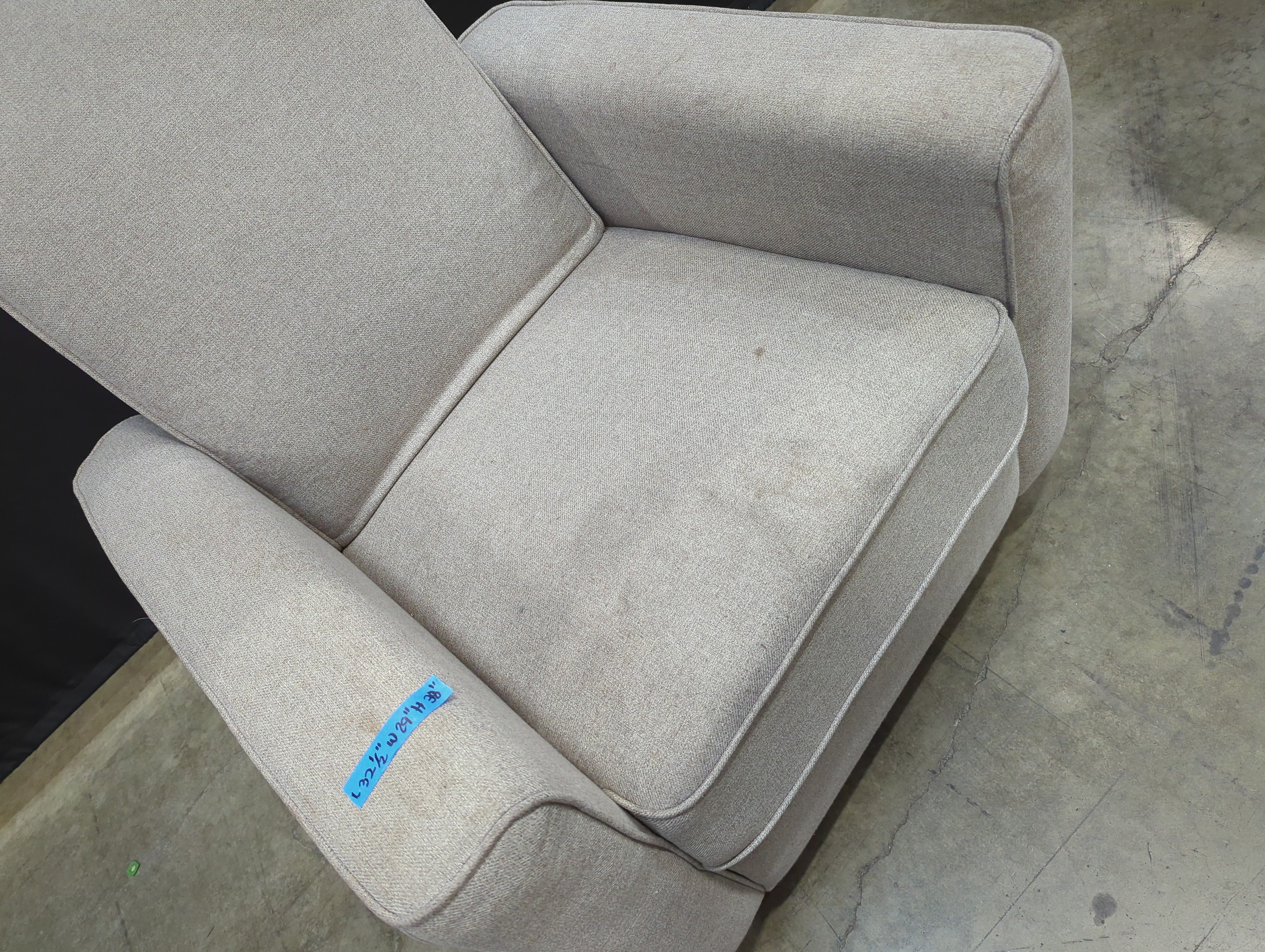 Contemporary Light Grey Fabric Armchair - no power cord