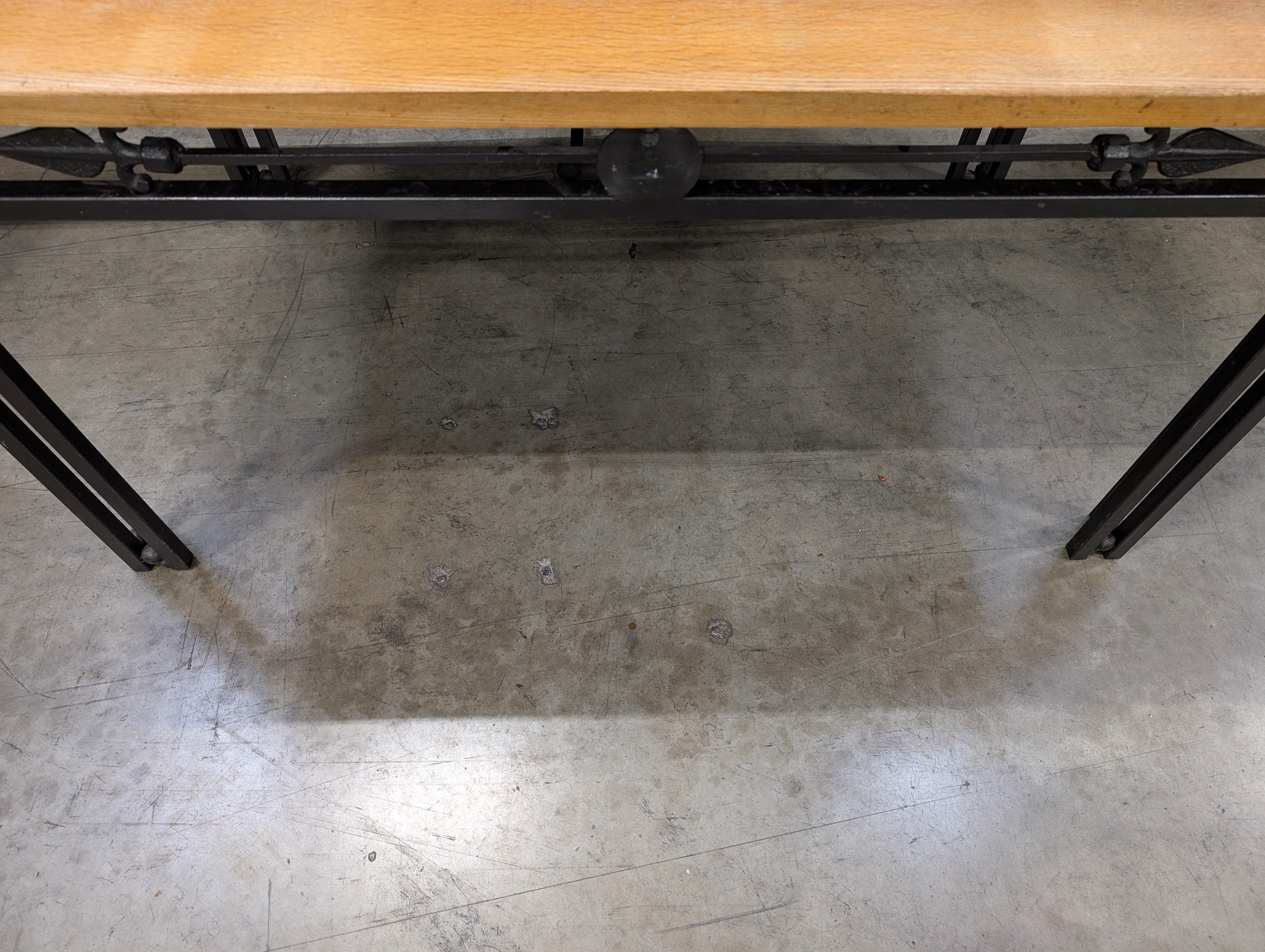 Rectangular Wood Top Table with Black Metal Frame *NOT ATTACHED*