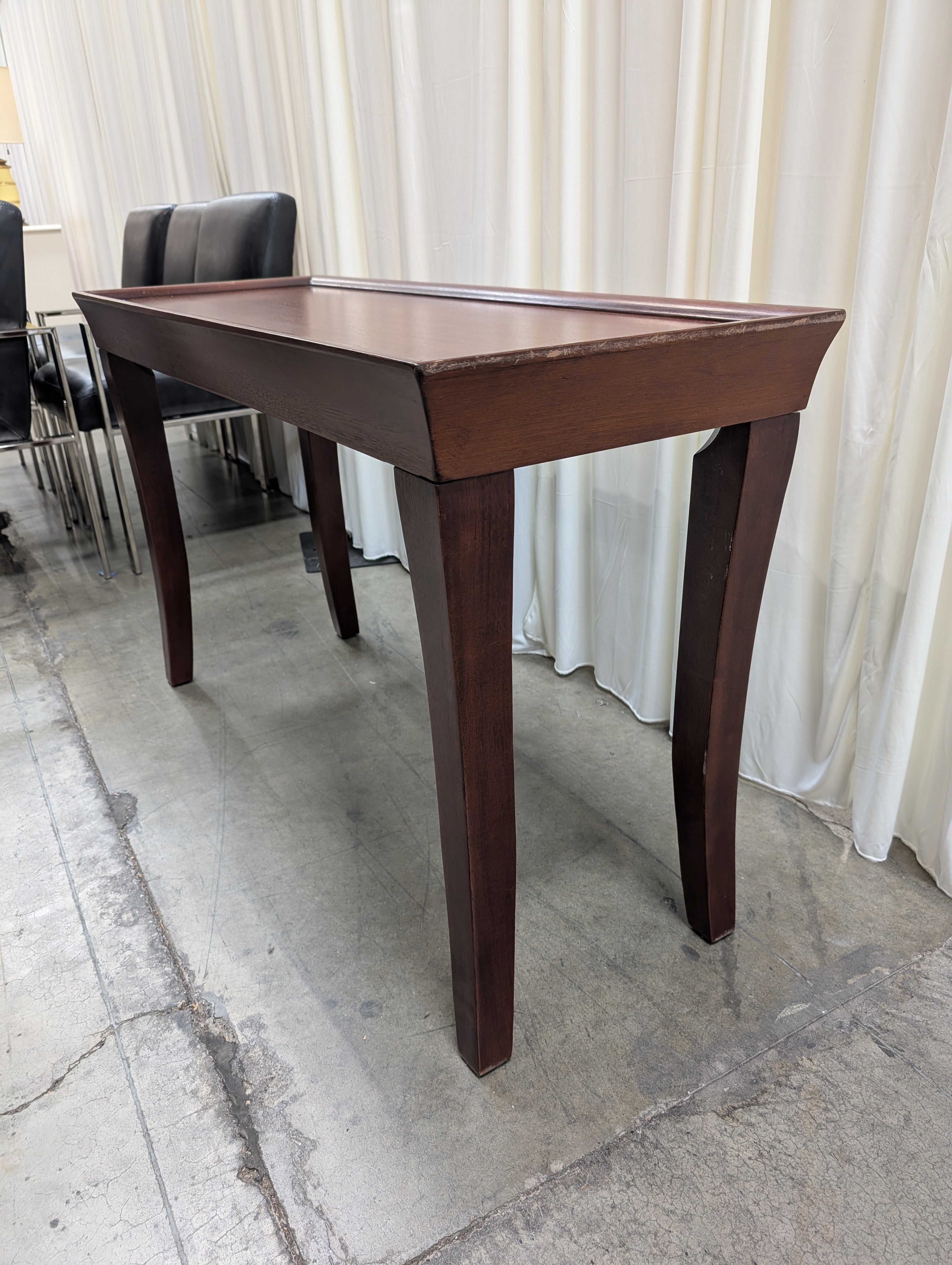Classic Rectangular Console Table in Dark Wood