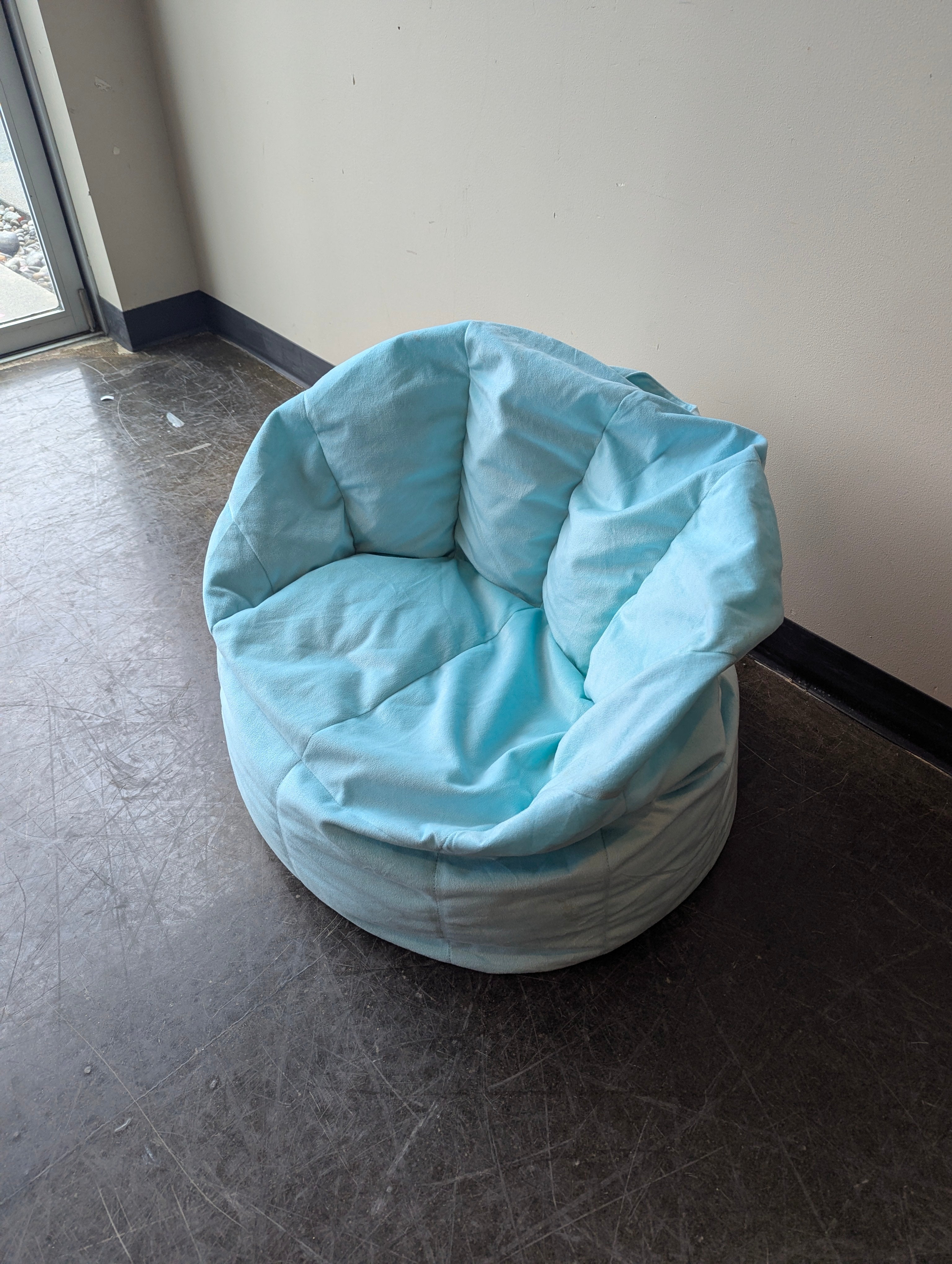 Kid's Size Big Joe Aqua Blue Bean Bag Chair