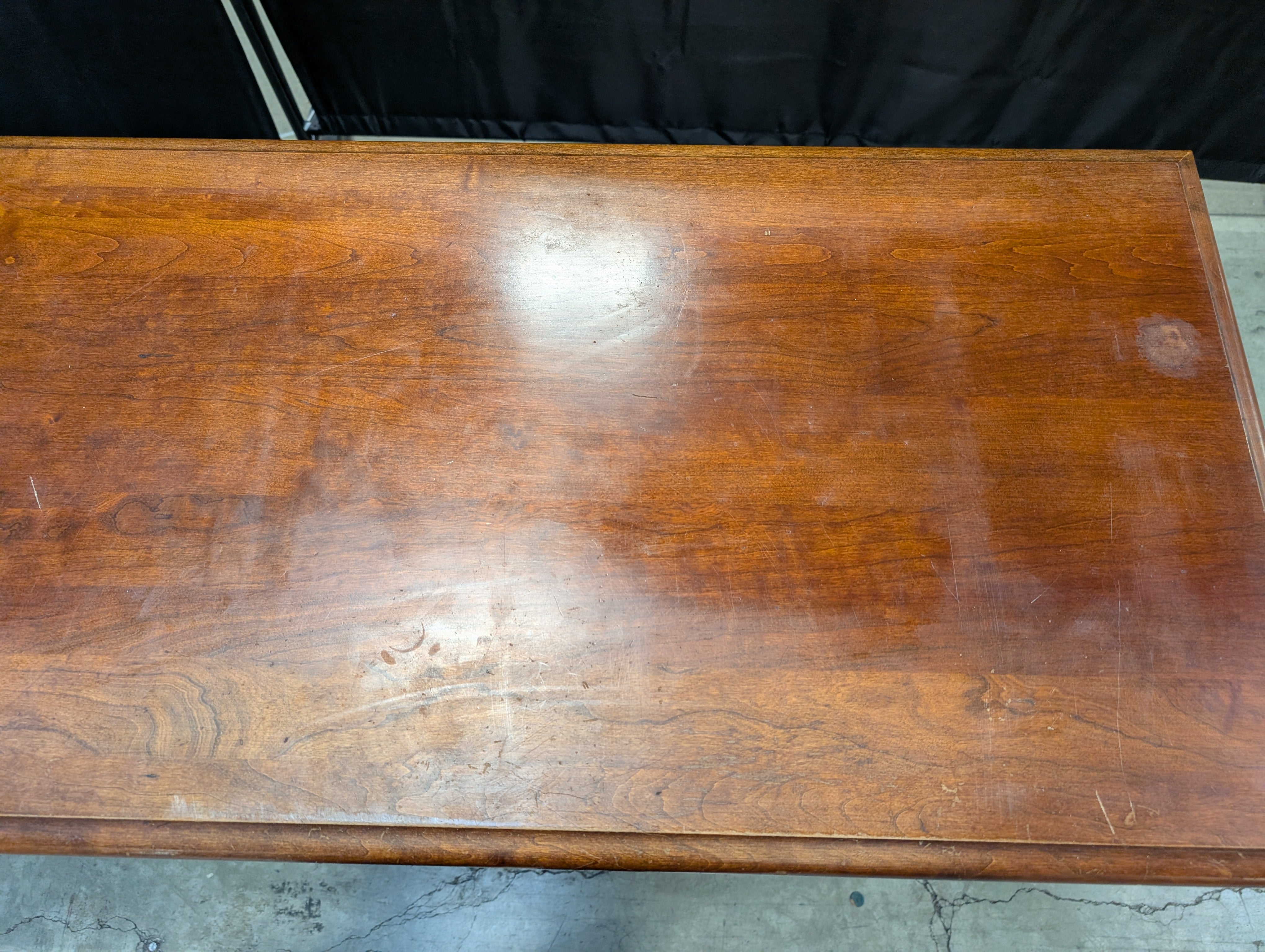 Vintage Cherry Finish Wood Sideboard with Cabriole Legs