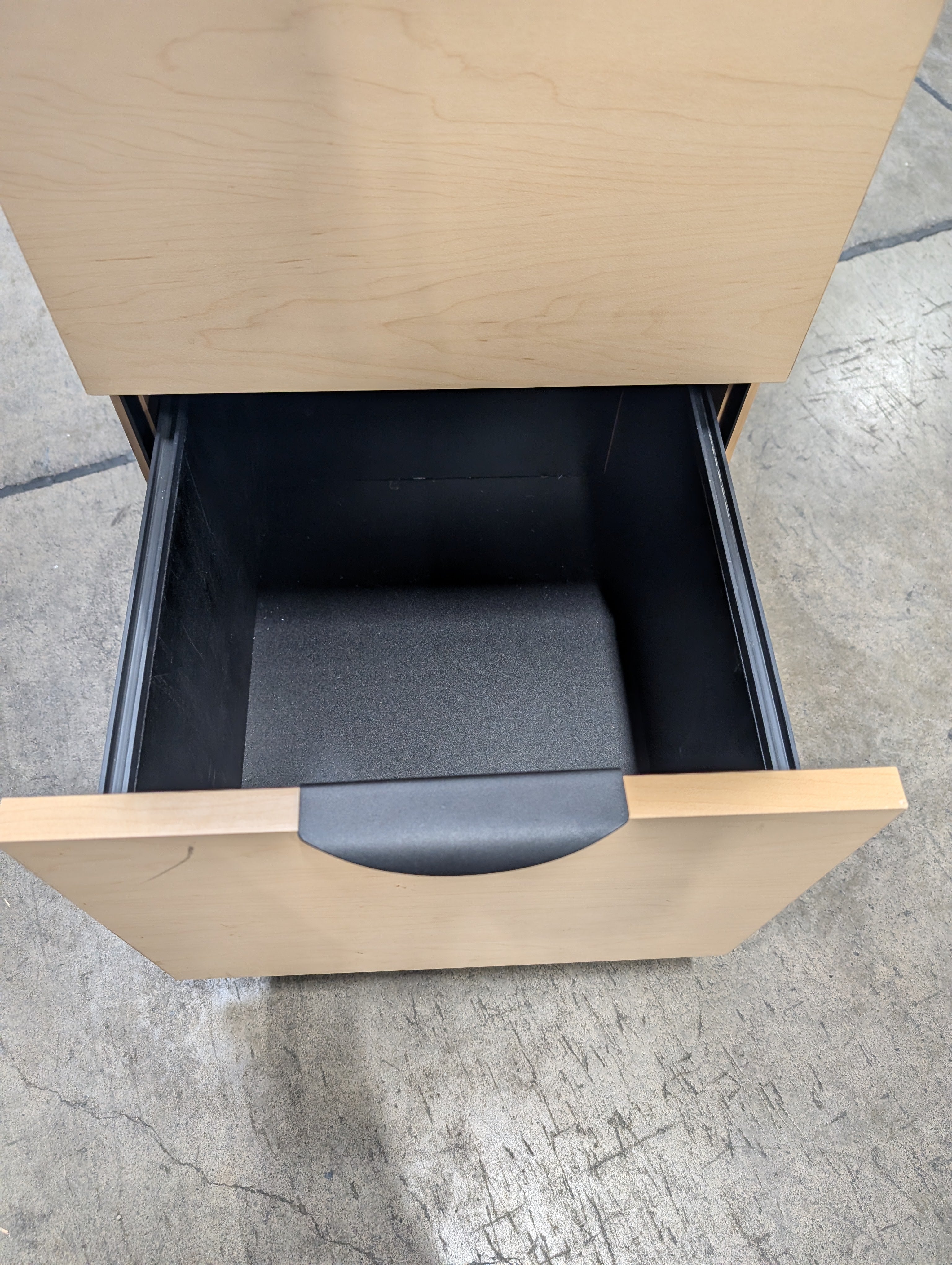 Modern Light Wood Tone Two-Drawer Storage Cabinet