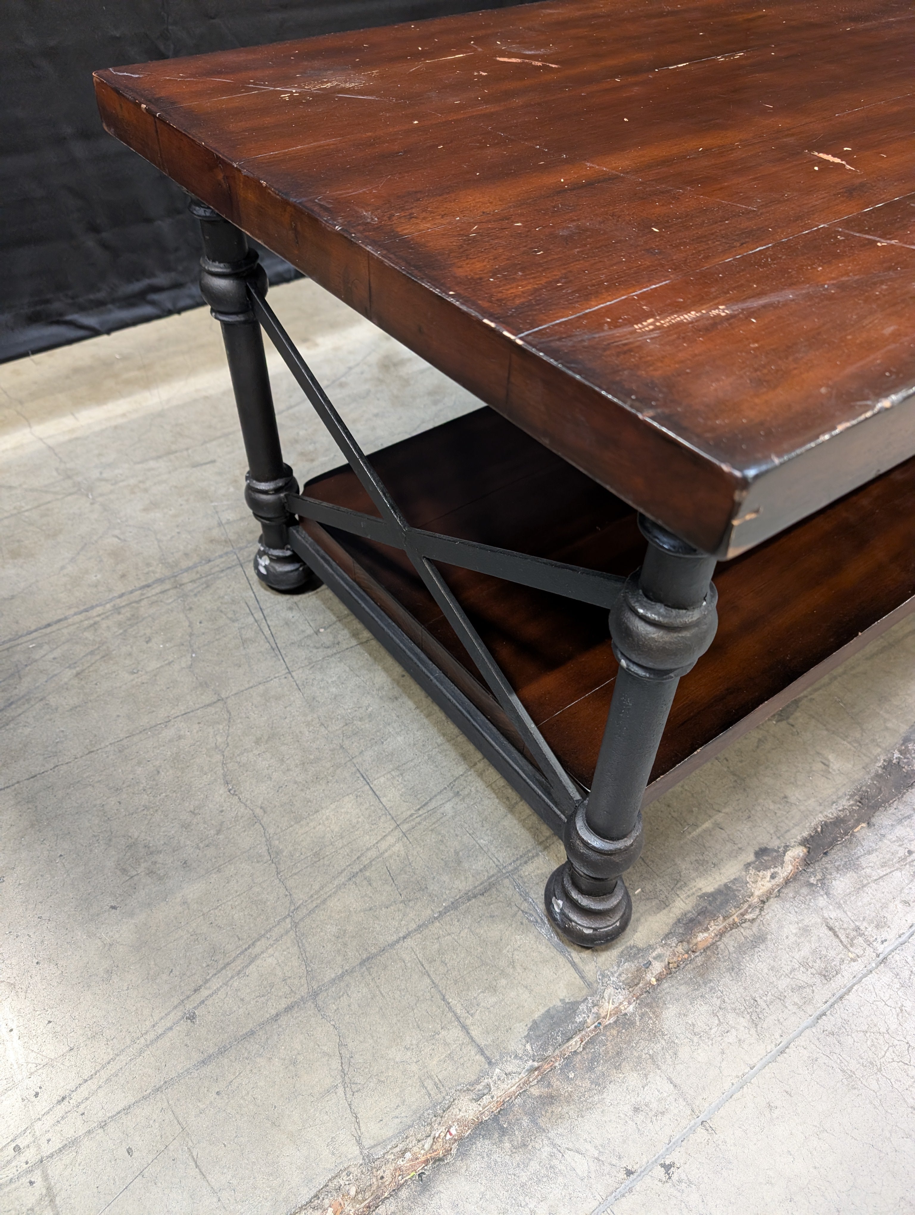 Bernhardt Furniture Dark Wood Two-Tier Console Bench