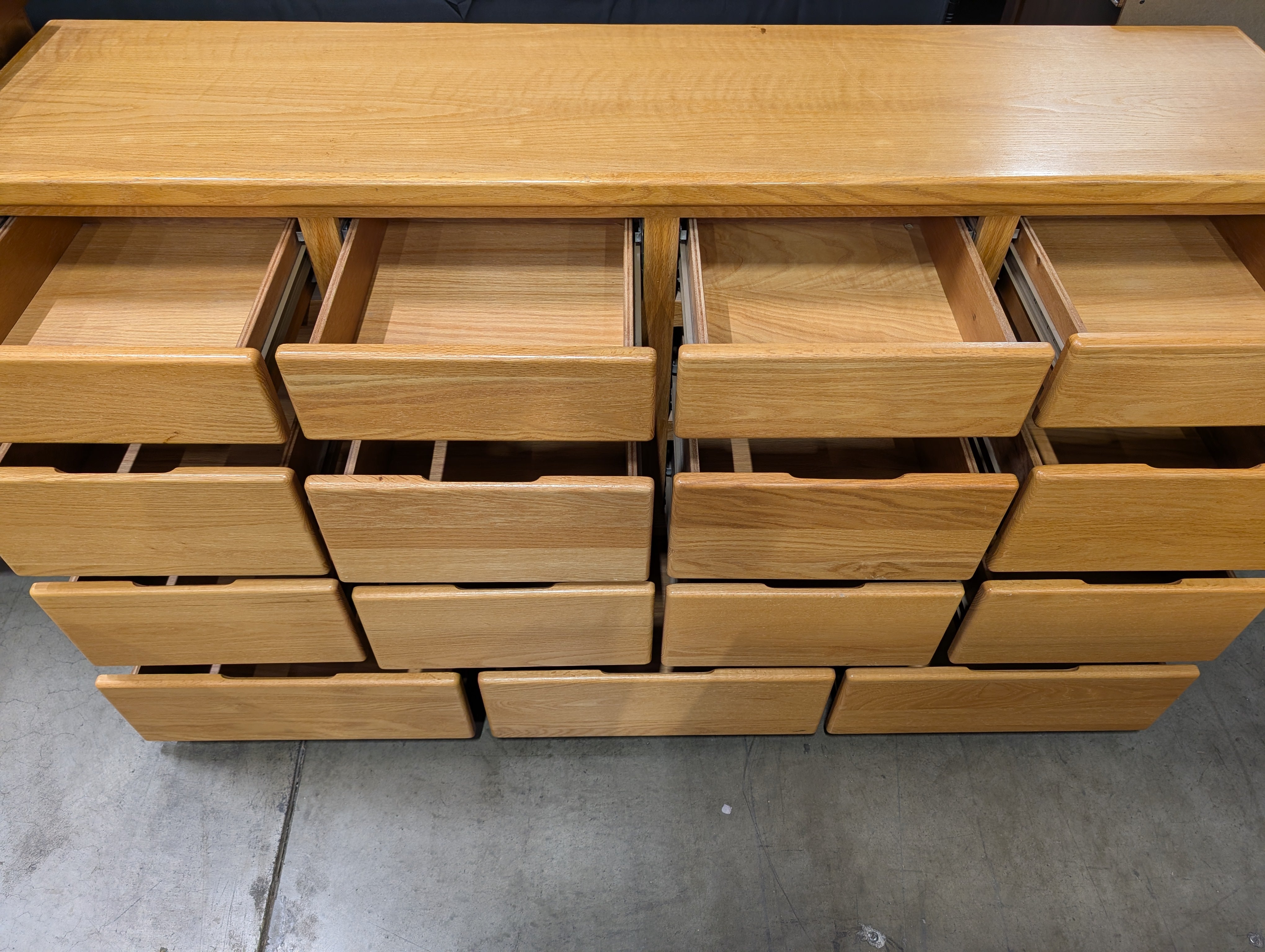 Natural Wood Multi-Drawer Dresser Cabinet