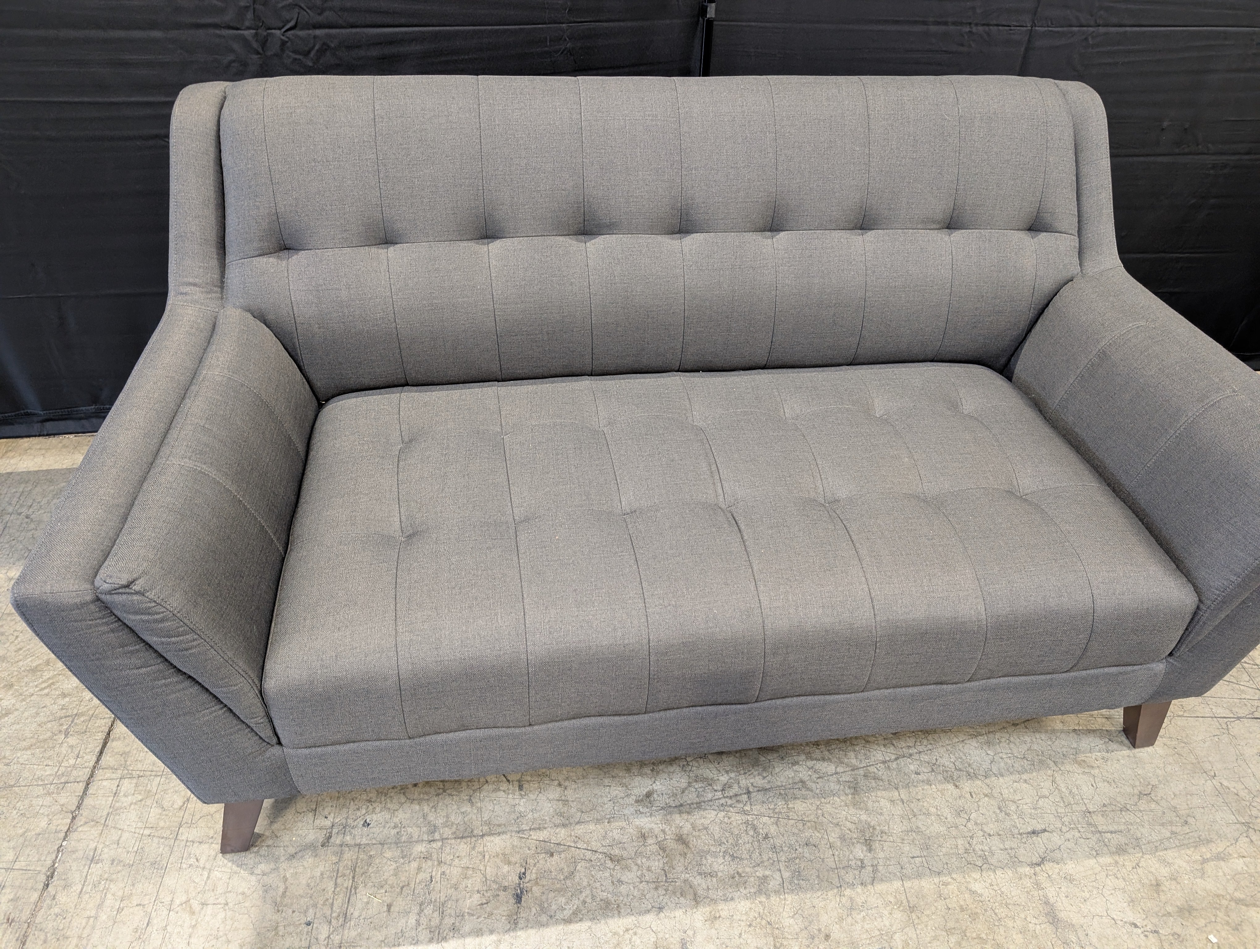 Mid-Century Modern Tufted Loveseat Sofa